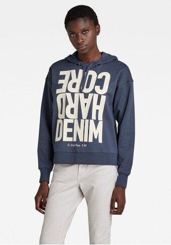 G-Star RAW Sweatshirt »Hard Core Denim Loose Hooded Sweatshirt«, mit Grafikprint vorne kaufen