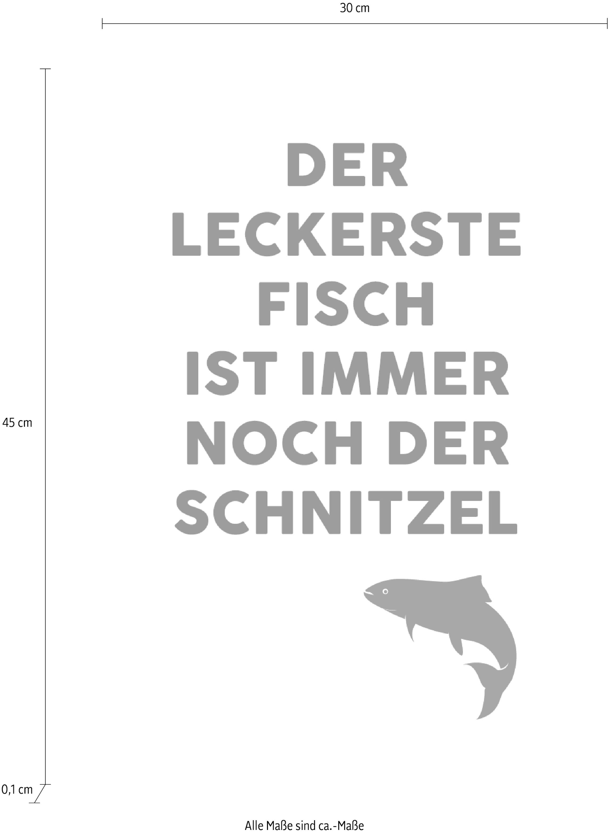 queence Wanddekoobjekt »Fisch«, Stahlschild, Blechschild, Spruch, Witzig, Wanddeko, retro, 20x30cm
