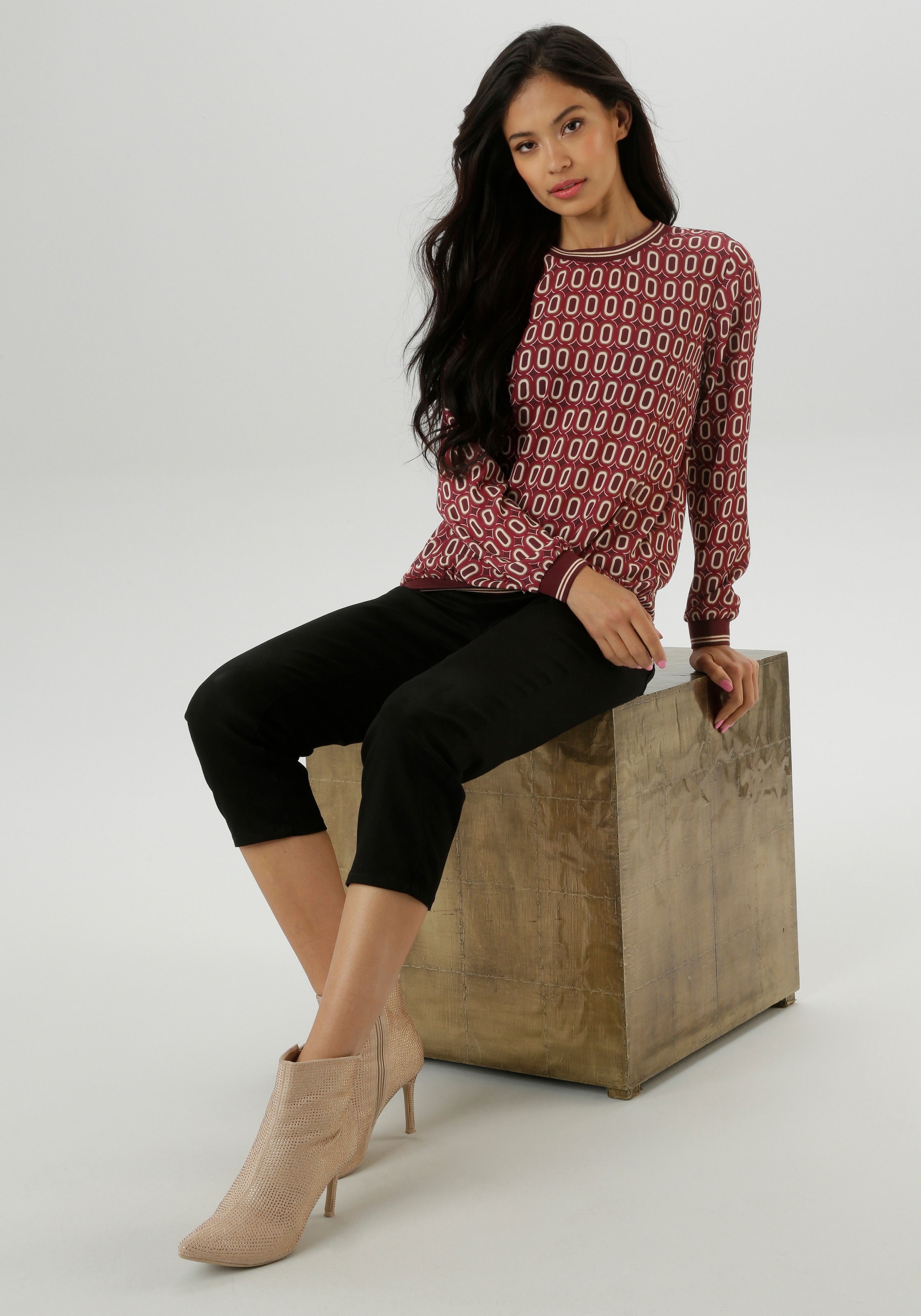 Aniston SELECTED Shirtbluse mit sportiven Bündchen - NEUE KOLLEKTION