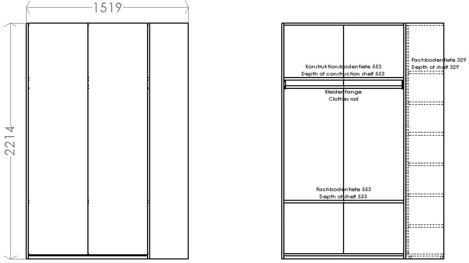 Müller SMALL LIVING Kleiderschrank auf links Plus inklusive Seitenregal 1«, montierbarem bestellen Variante rechts Raten »Modular oder