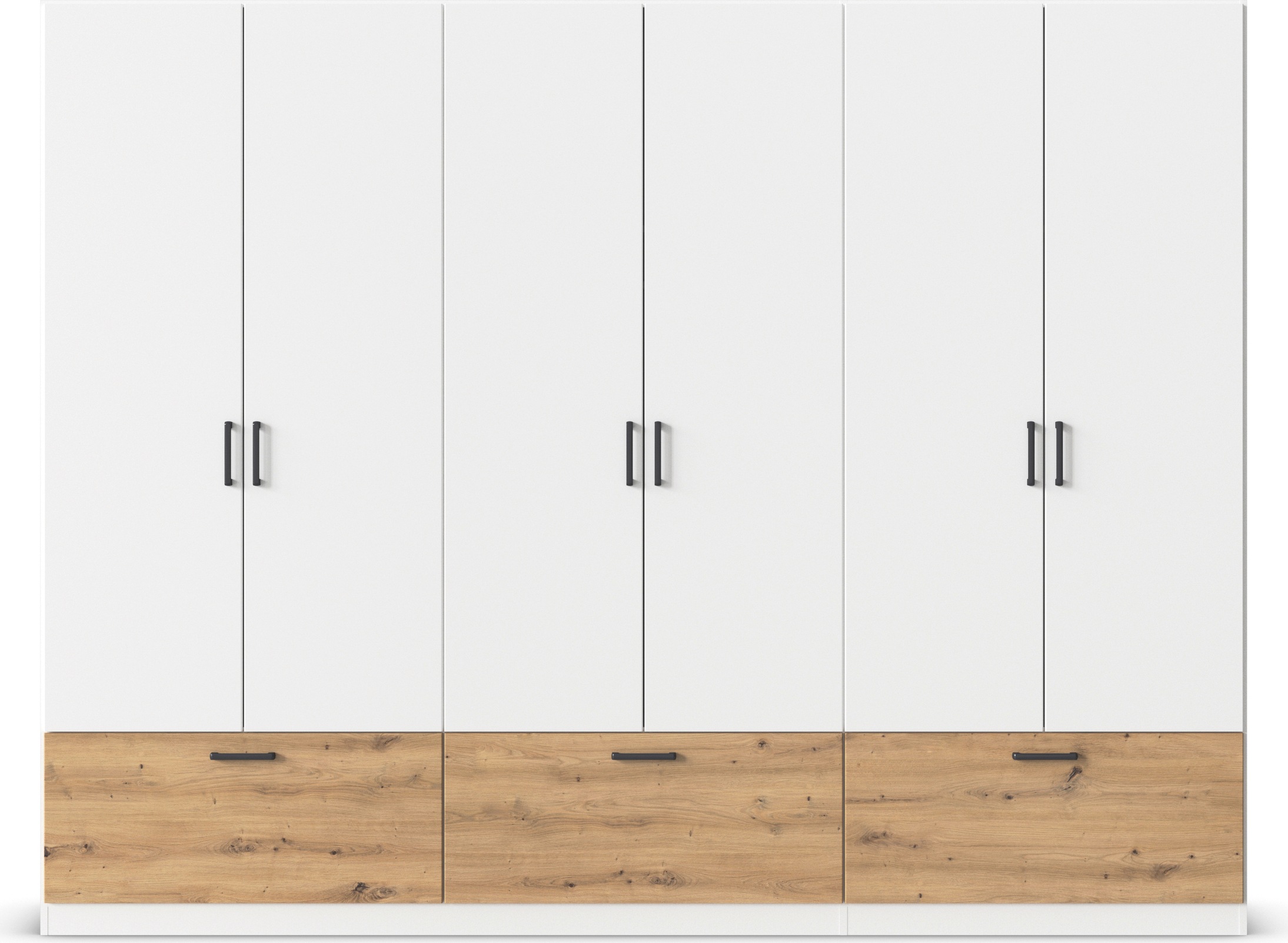 rauch Drehtürenschrank »Kleiderschrank Schrank Garderobe Wäscheschrank BARI«, mit Schubkästen und modernem Griff in Graumetallic MADE IN GERMANY