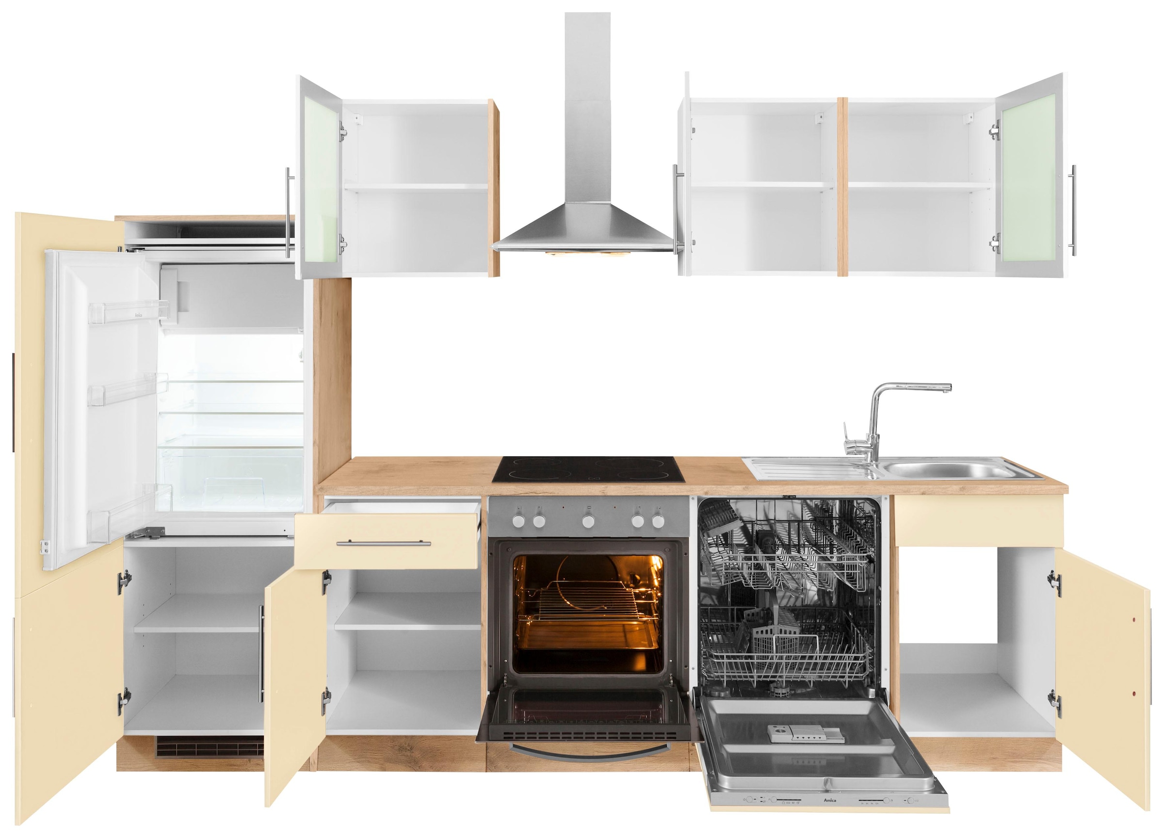 wiho Küchen Küchenzeile »Aachen«, mit E-Geräten, Breite 280 cm auf Rechnung  kaufen