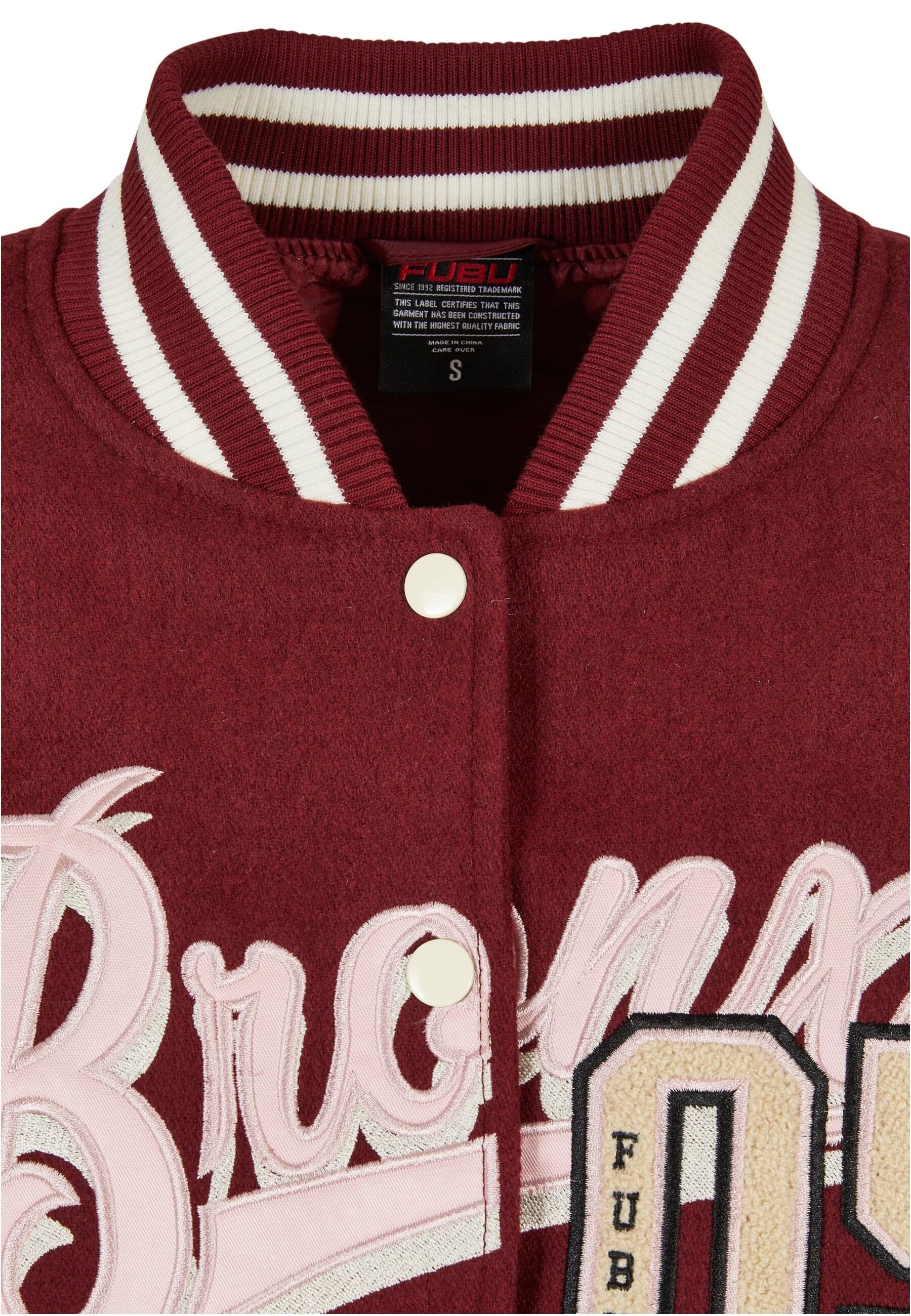 Fubu Collegejacke »Fubu Damen FW224-006-1 City 05 Varsity Jacket bordeaux/offwhite« 1 Stk. tlg. ohne Kapuze