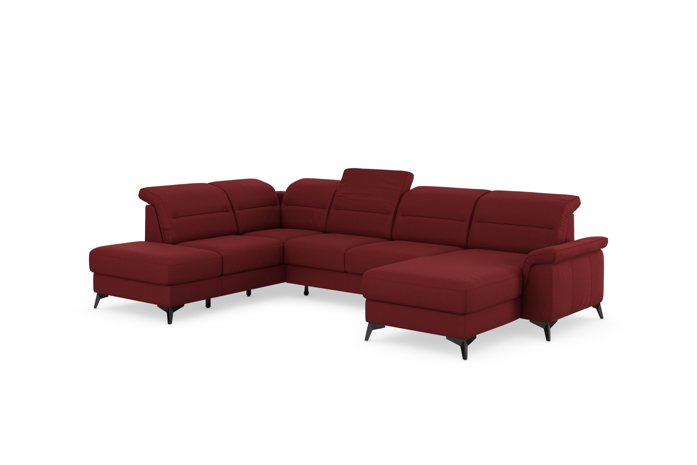 sit&more Wohnlandschaft »Sinatra U-Form«, optional mit Kopfteilverstellung und Armteilfunktion, Metallfüße