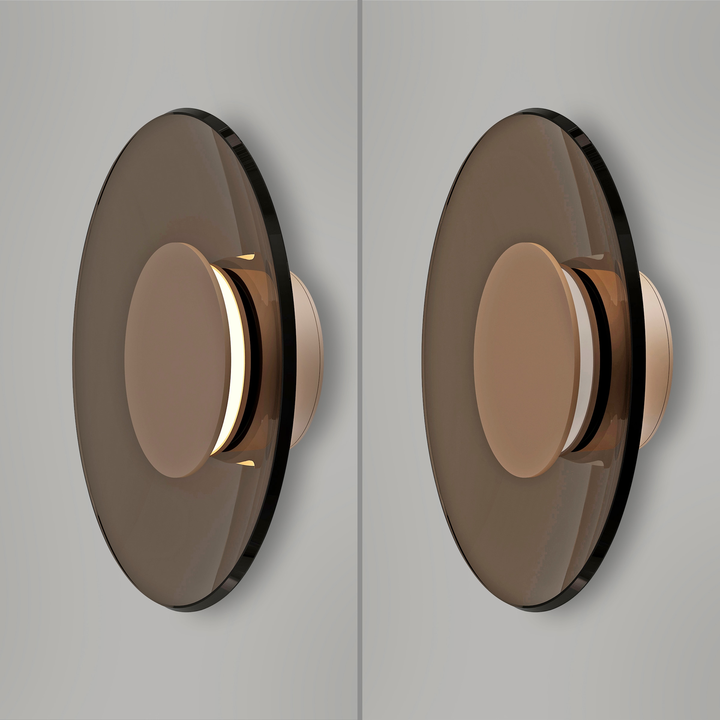 Neuhaus PURE LED Wandleuchte »PURE Moon« LED-Board 1 Stk. Warmweiß Dimmfähig über separaten Dimmer, Glas Amberfarben