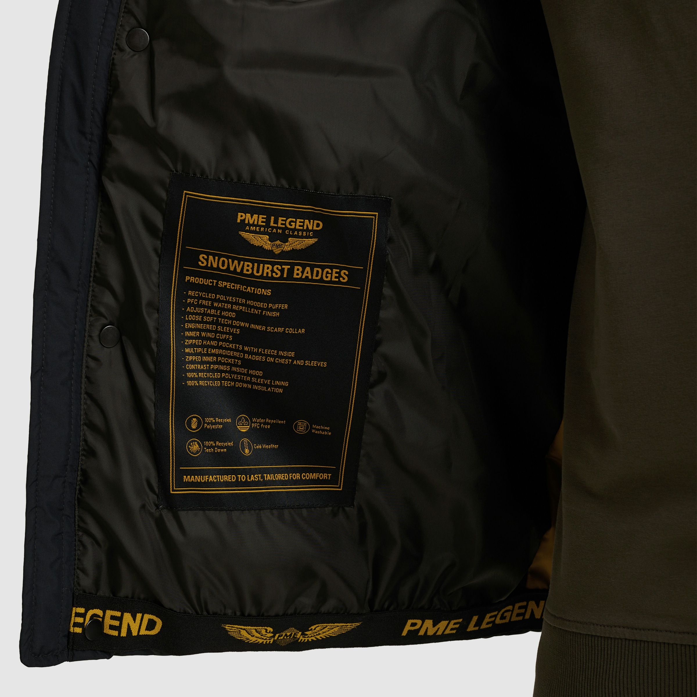 PME LEGEND Steppjacke mit Kapuze mit Kapuze und Logo-Badges