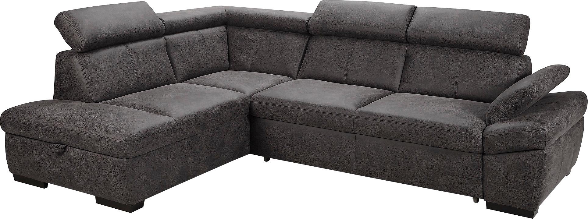 exxpo - sofa fashion Ecksofa »Salerno, klassisch modernes Funktionssofa, hoher Sitzkomfort, L-Form«, inkl. Kopf- und Armteilverstellung, wahlweise mit Bettfunktion