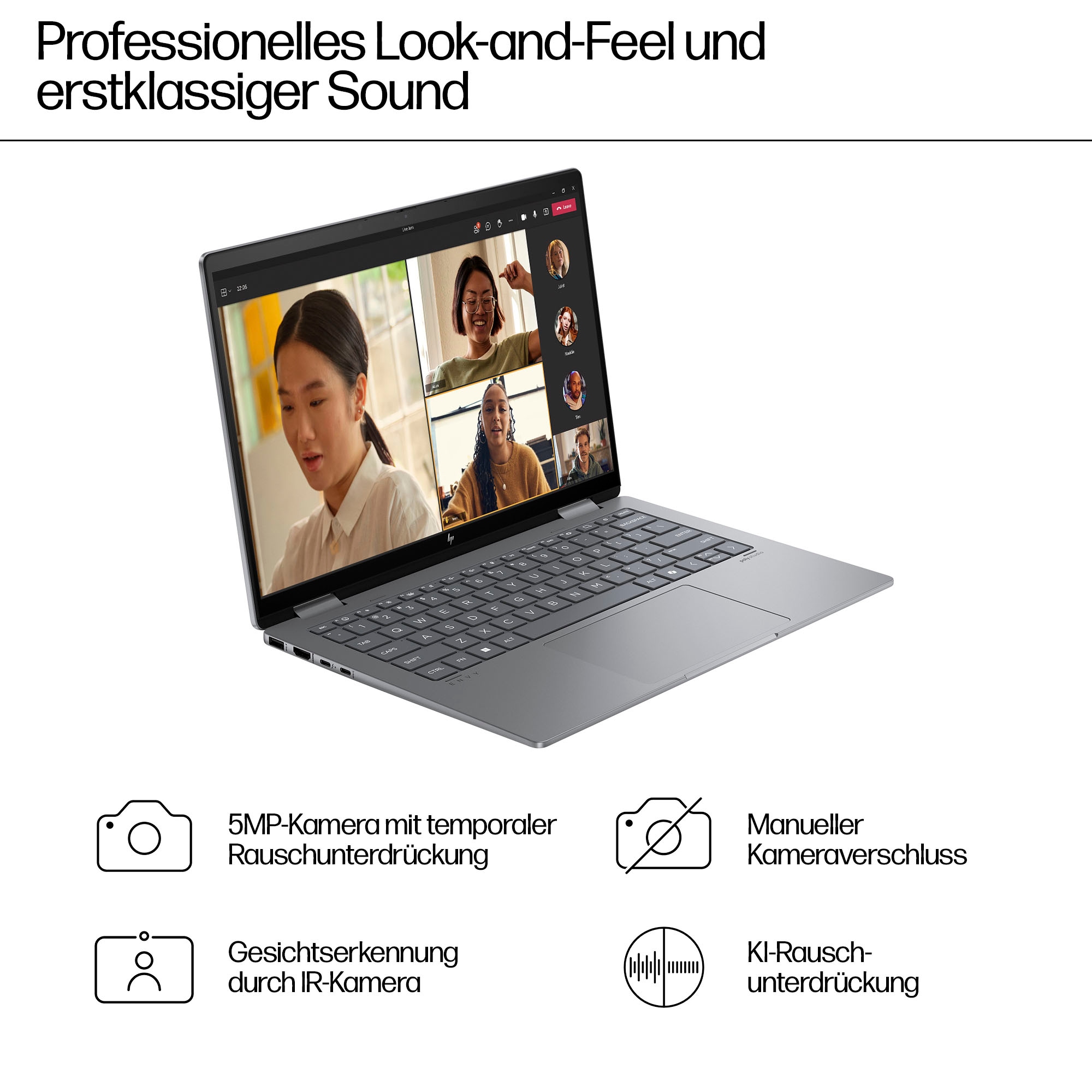 HP Convertible Notebook »Envy 14-fc0255ng«, 35,6 cm, / 14 Zoll, Intel, Core Ultra 5, Intel Graphics, 512 GB SSD