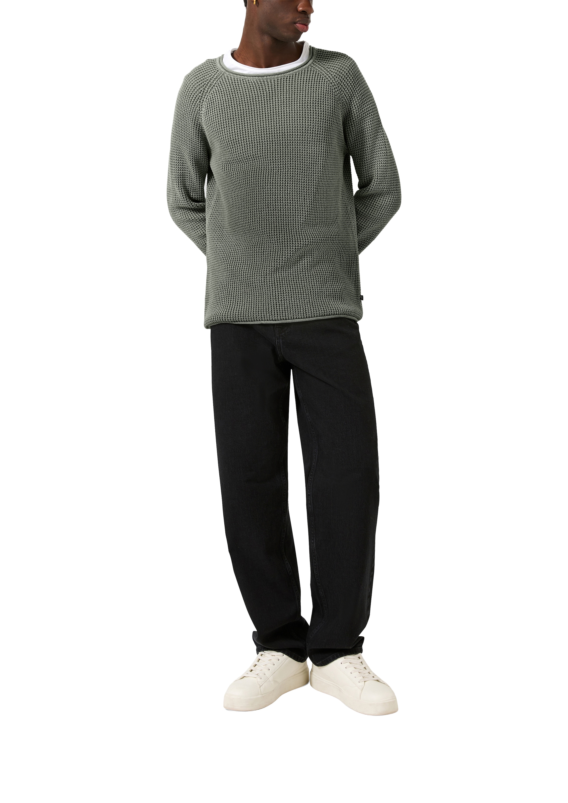 QS Strickpullover Winterpullover in Strick-Optik und Rundhals