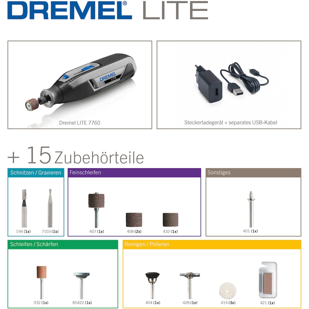 DREMEL Akku-Multifunktionswerkzeug »DREMEL® 7760-15«
