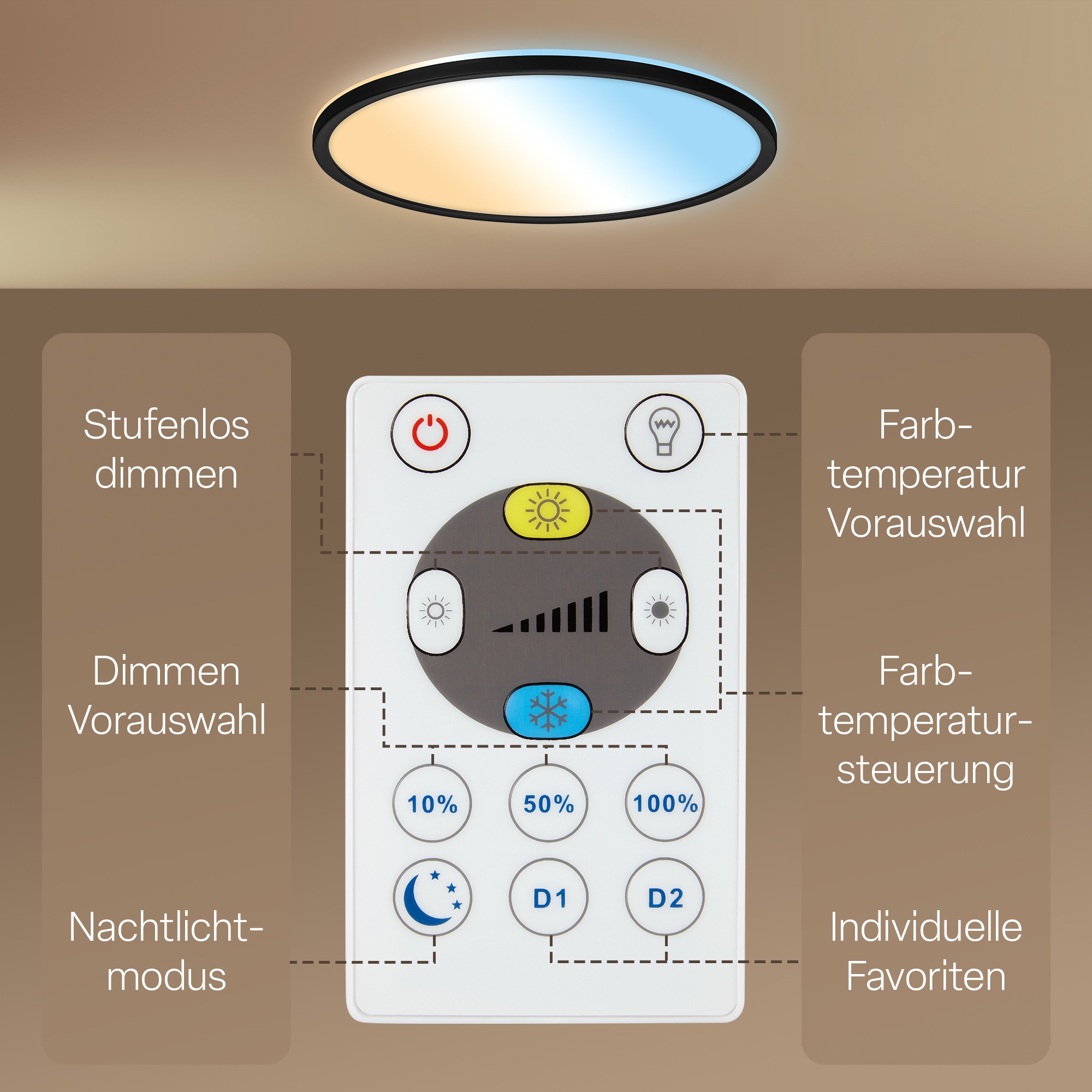 B.K.Licht LED Panel »SHALLOW« LED-Board 1 Stk. warmweiß - kaltweiß 42x3 cm, Badlampe, Badezimmer, Küche, Wohnzimmer