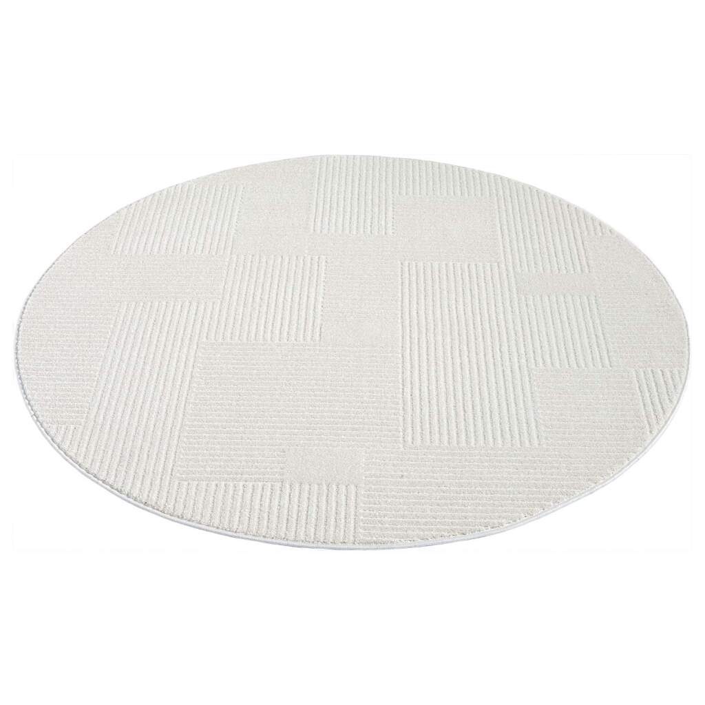 Carpet City Teppich »FLAIR177«, rund, 11 mm Höhe, Kurzflor-Teppich, Skandi-Stil, Wohnzimmer