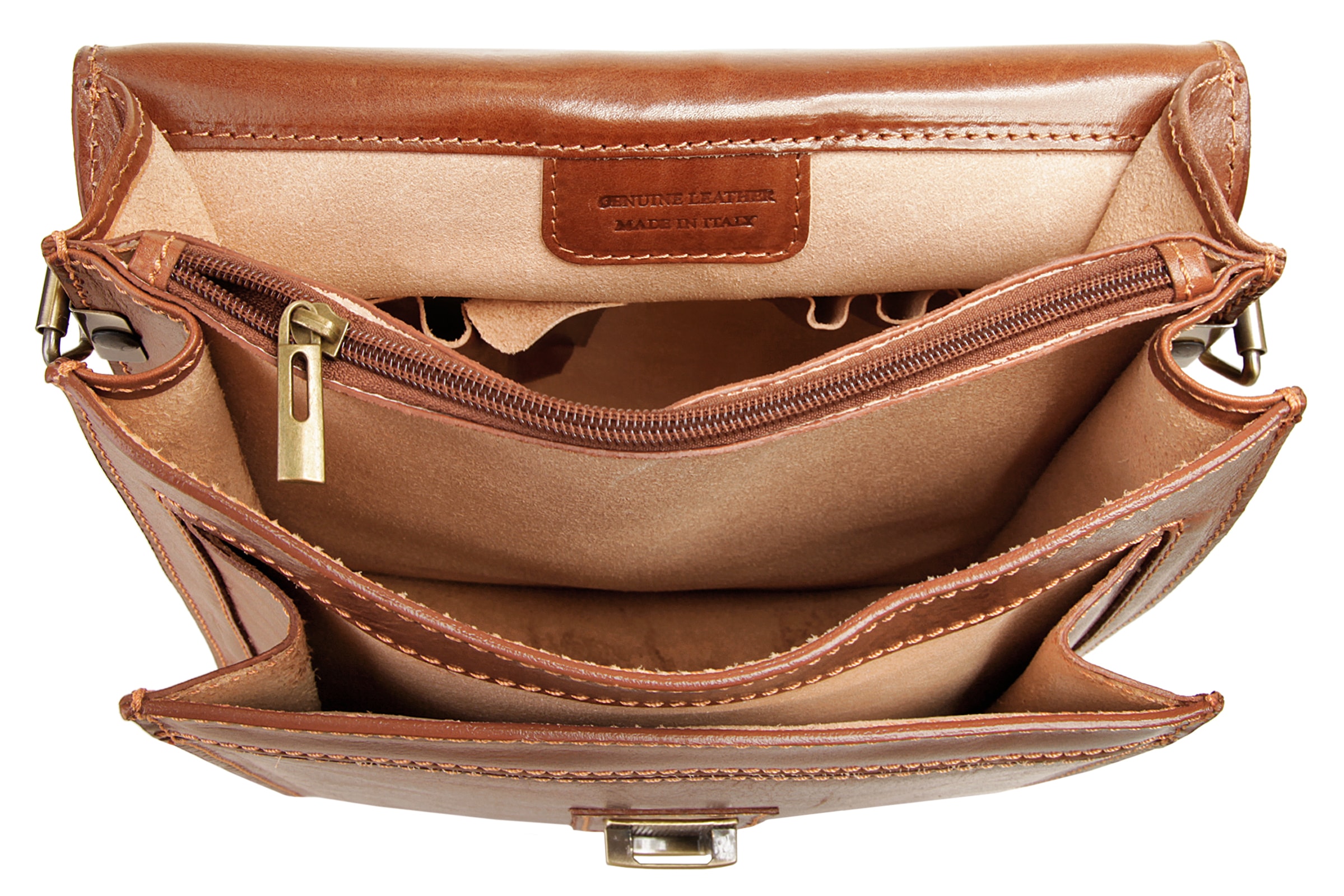 Piké Umhängetasche, echt Leder, Made in Italy