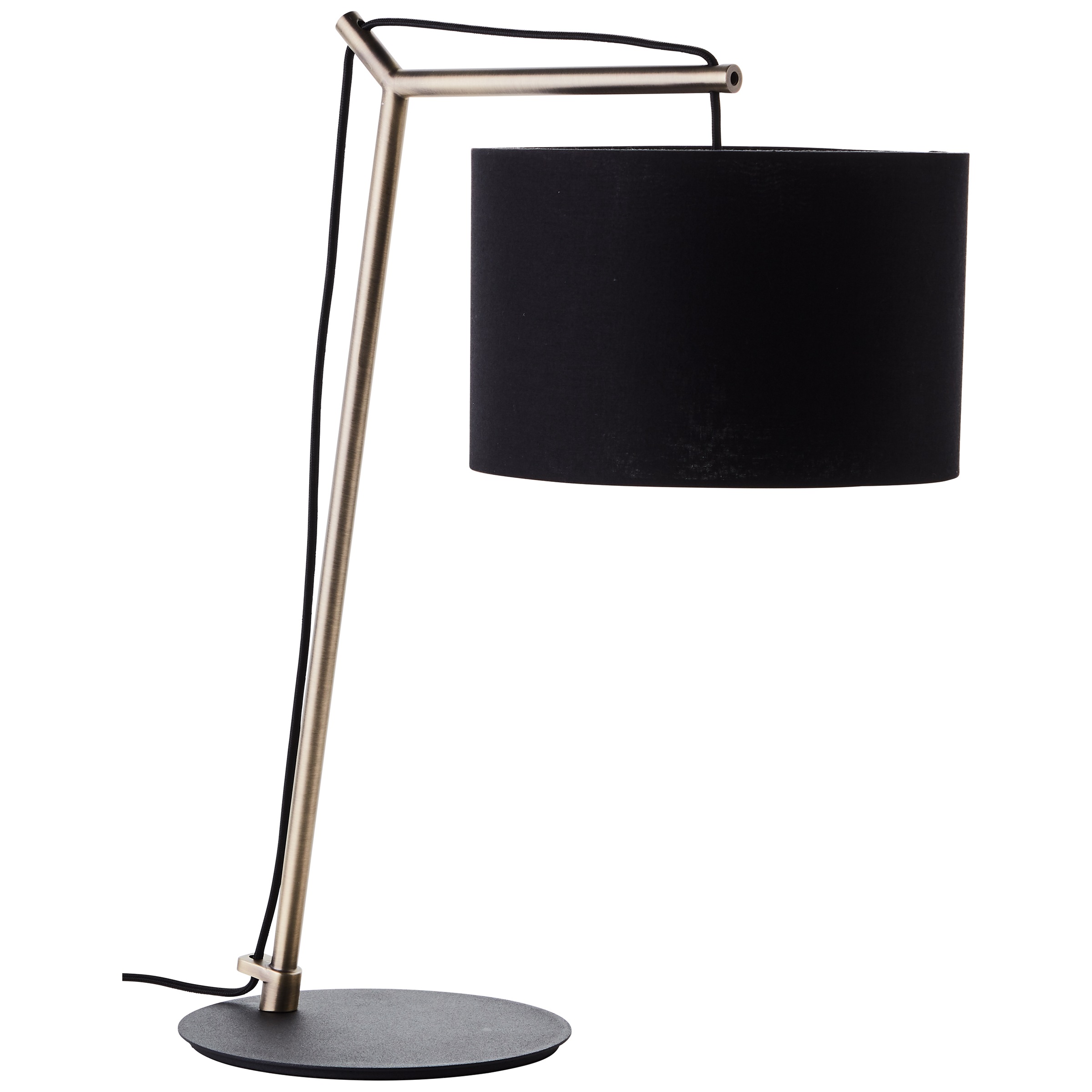 Brilliant Tischleuchte »Annice«, 1 flammig, Leuchtmittel E14 | ohne Leuchtmittel, Höhe 52 cm, E14, Metall/Textil, schwarz matt/messingfarben gebürstet