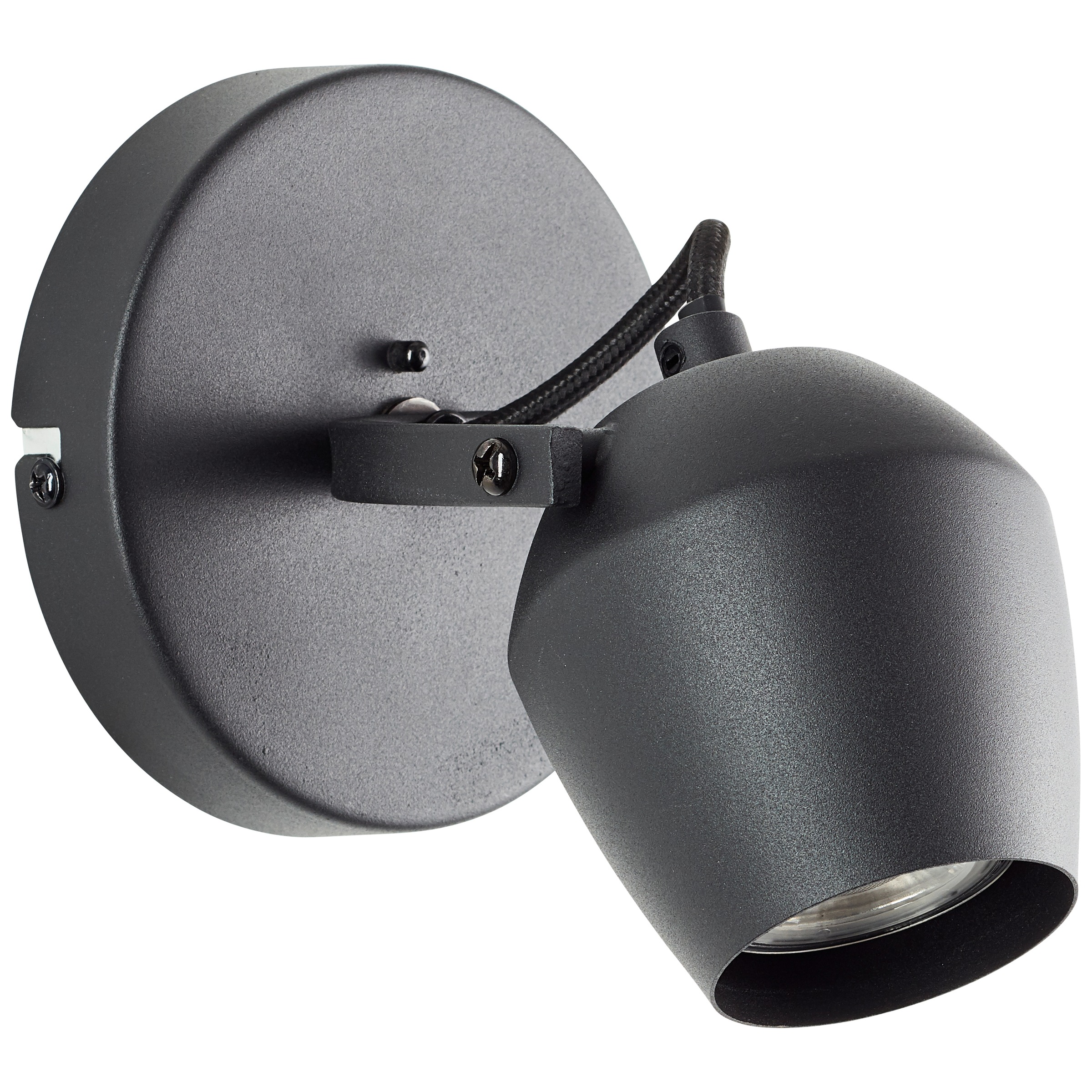 Brilliant Wandstrahler »Vertino« GU10 1 Stk. Warmweiß Ø 12 cm, GU10, 350 lm, 3000 K, dimmbar, schwarz