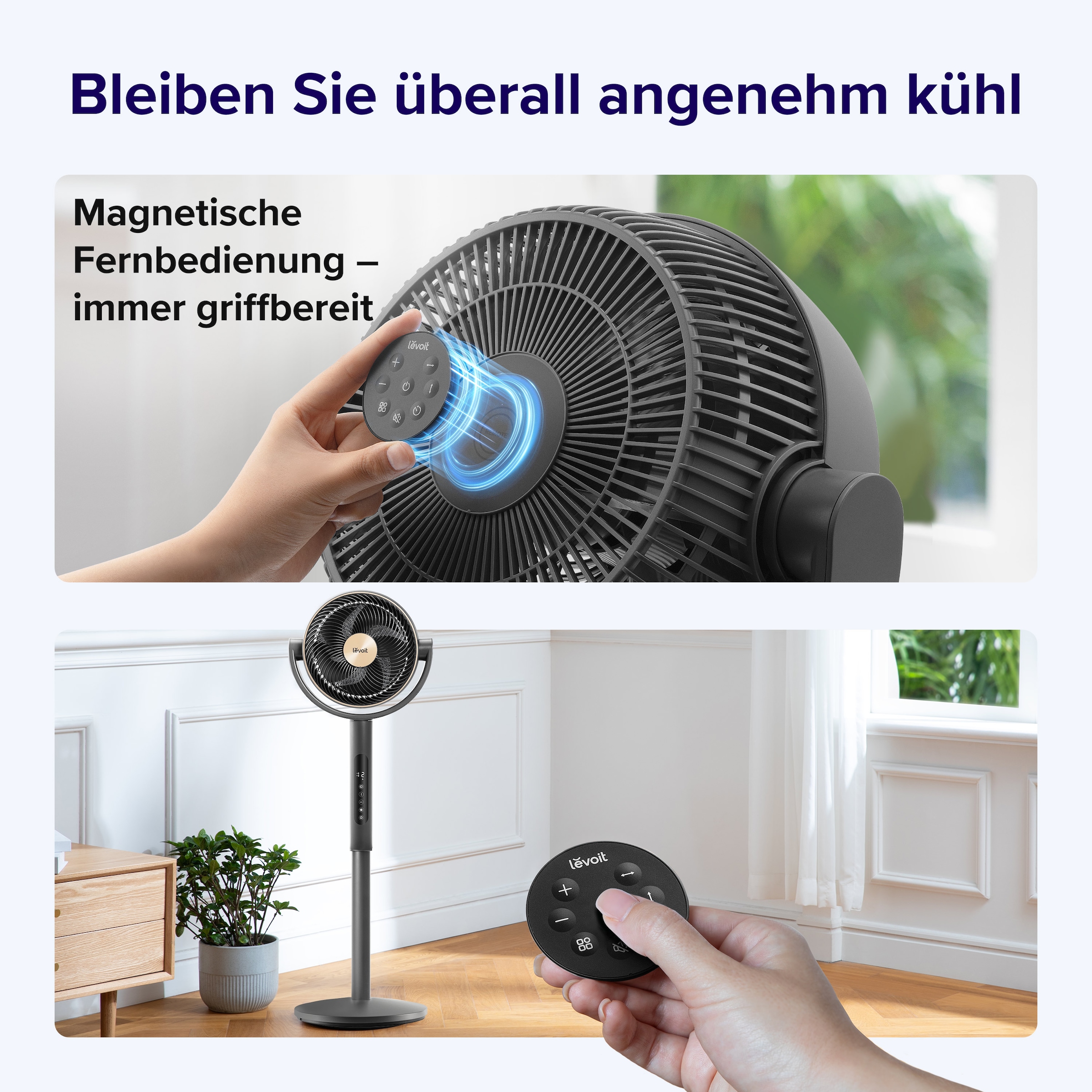 Levoit Standventilator »Pedestal Air Circulator Fan« Fernbedienung, 12 Lüftergeschwindigkeiten, höhenverstellbar