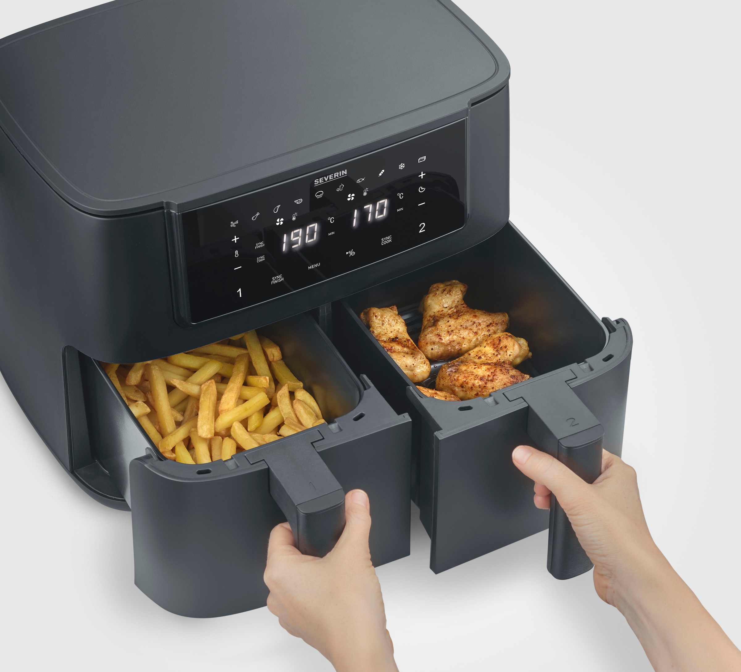 Severin Heißluftfritteuse »FR 2463   2 x 4 l "Dual"«, 2600 W