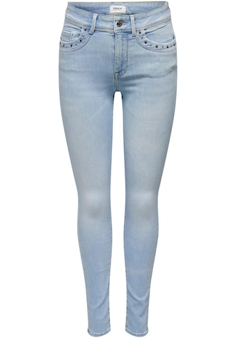 Only Skinny-fit-Jeans »ONLBLUSH MW DECO SK DNM FG«, mit Ziernieten kaufen