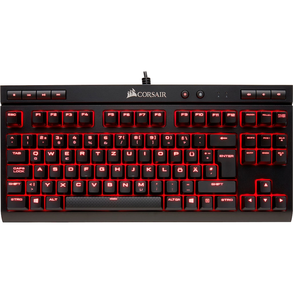 Corsair Gaming-Tastatur »Gaming Keyboard K63 Black Mechanical Cherry MX Red LED«, (USB-Durchschleife)