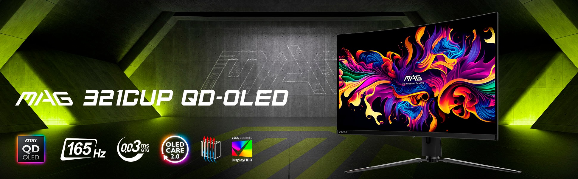 MSI Gaming-Monitor »MAG 321CUP QD-OLED«, 80 cm/32 Zoll, 3840 x 2160 px, 4K Ultra HD, 0,03 ms Reaktionszeit, 165 Hz