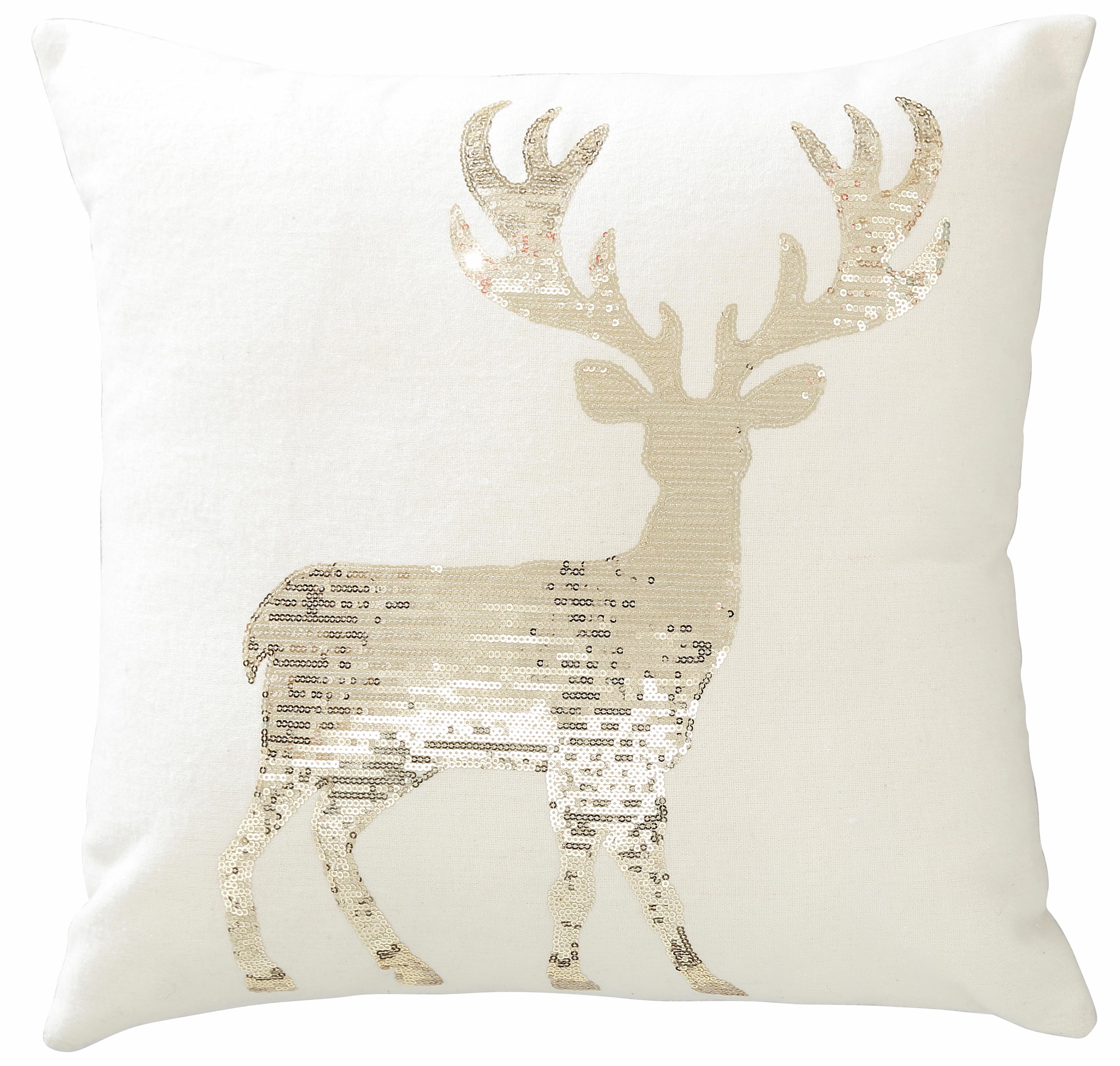 deco und goldfarbenen bequem Creativ schnell Pailletten bestellen »Hirsch«, Dekokissen mit