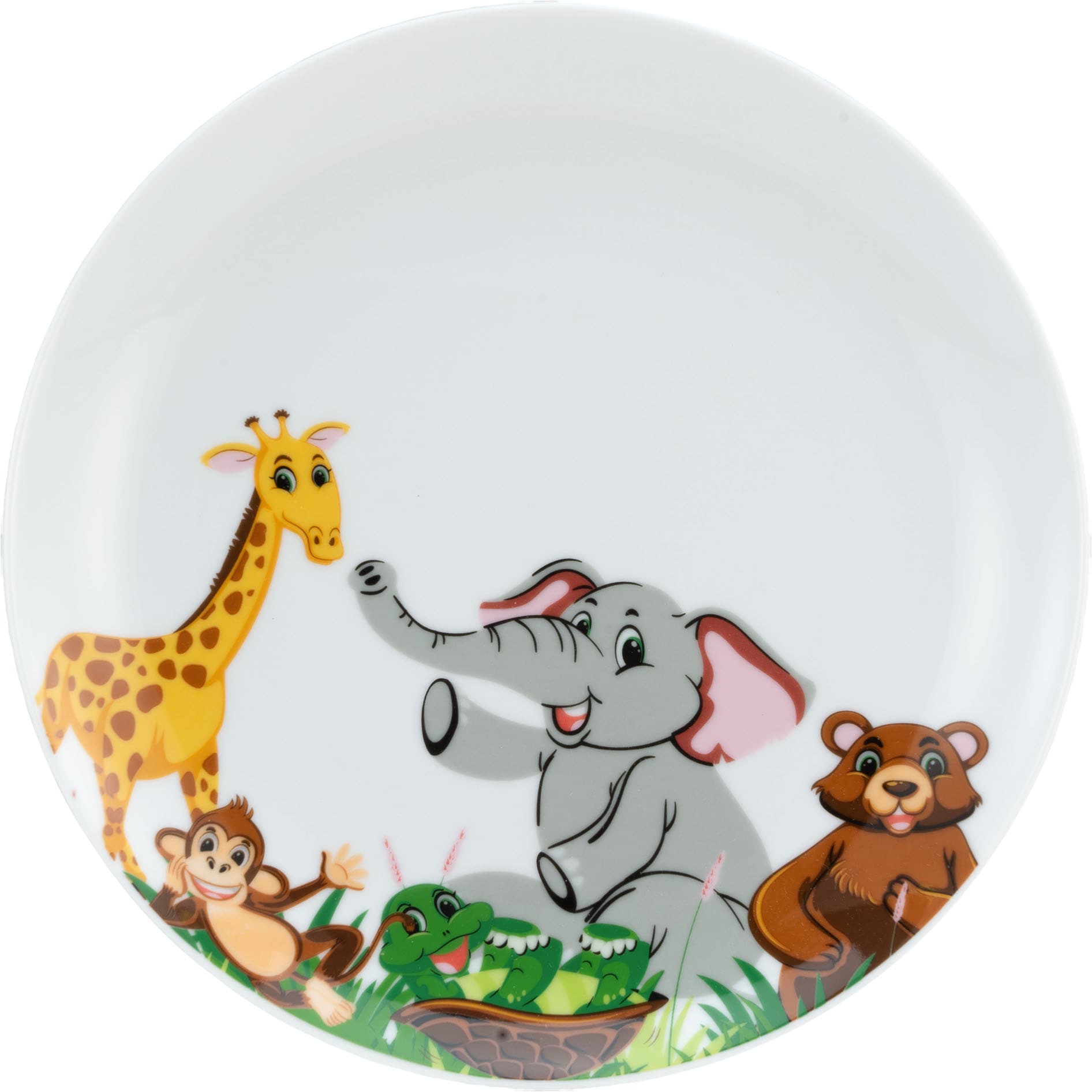CreaTable Kindergeschirr-Set »Zoo« Dekor mit lustigen Zoobewohnern, Made in Europe, 3 Teile, für 1 Person