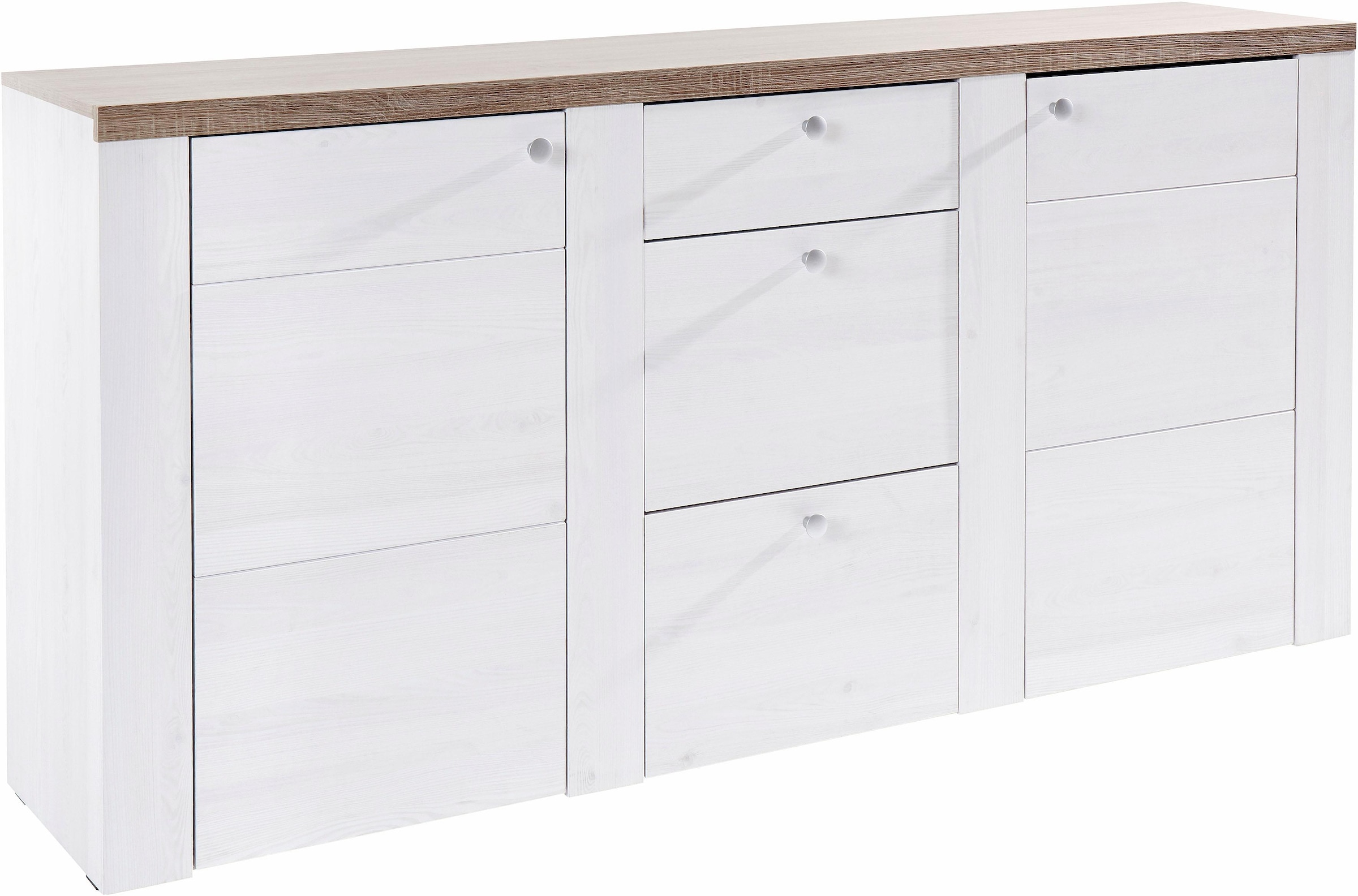 Sideboard »Larona, zeitlose Kommode mit 2 Türen, 3 Schubkästen, Türkommode,«, Höhe 84...