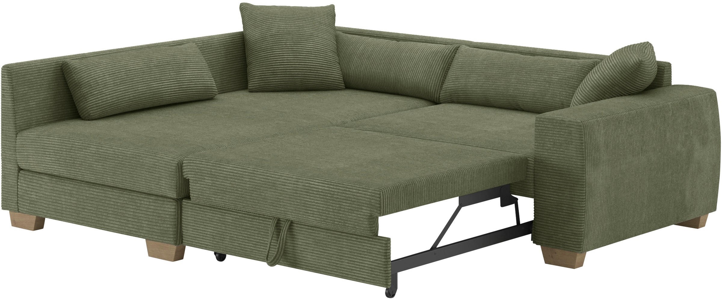 Mr. Couch Ecksofa »Helena L-Form, bis 140 kg belastbar«, mit Taschenfederkern, wahlweise mit Bettfunktion