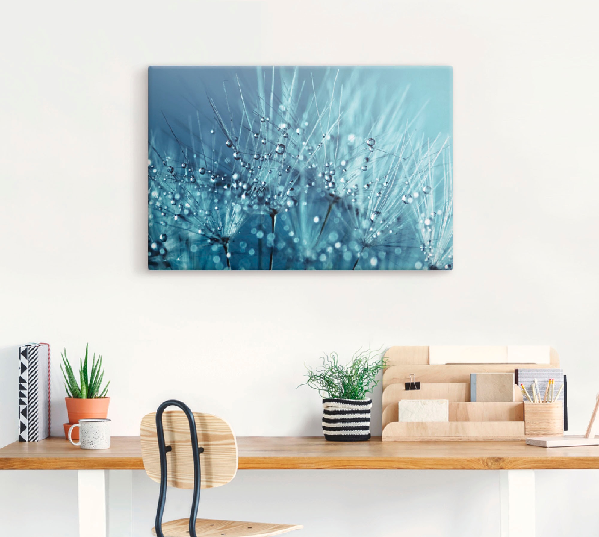 Artland Wandbild »Blaue glitzernde Pusteblume«, Blumen, (1 St.), als Leinwa günstig online kaufen