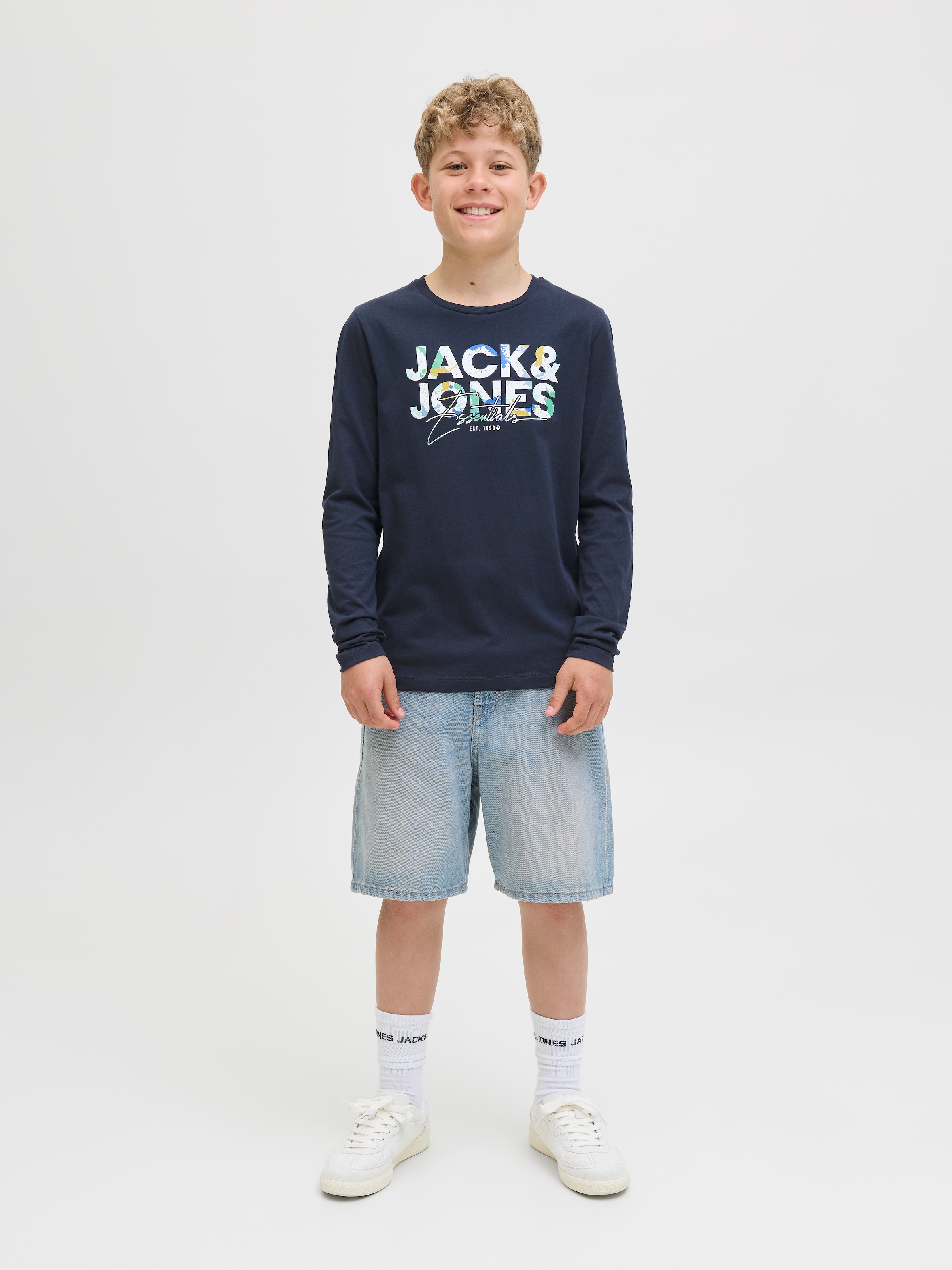 Jack & Jones Junior Langarmshirt »JJGEPLAS TEE LS CREW NECK JNR«