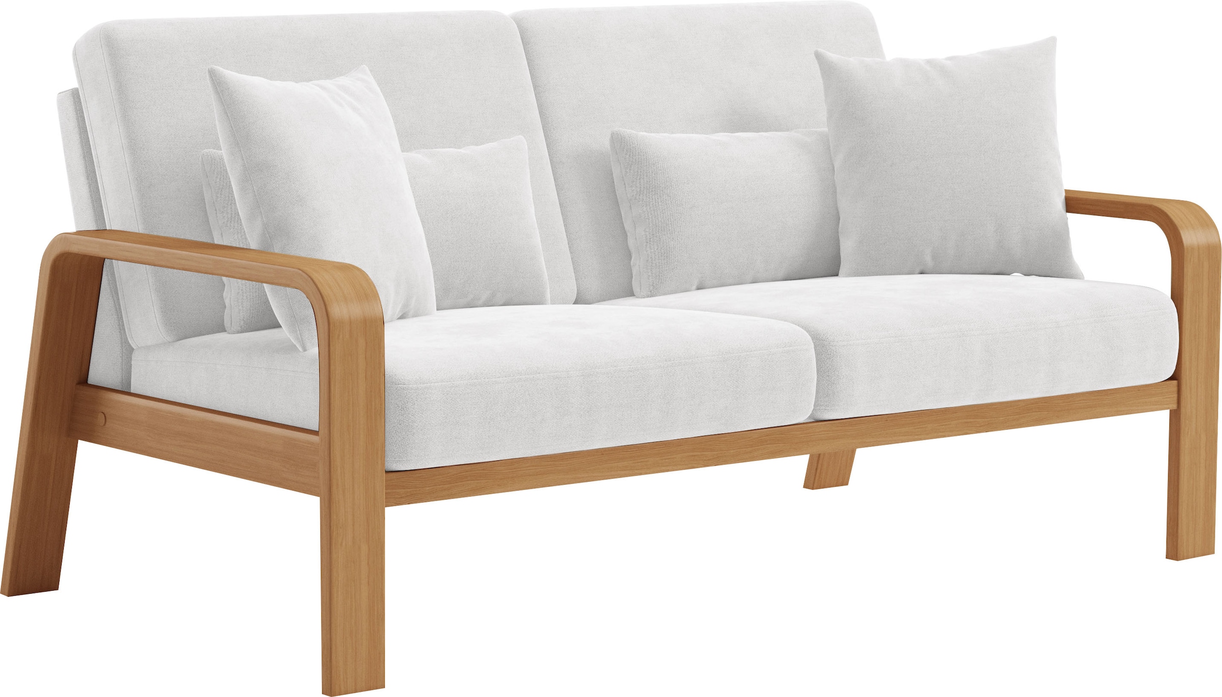 sit&more 2,5-Sitzer »Kolding«, Armlehnen aus eichefarbigem Buchenholz, verschiedene Bezüge und Farben