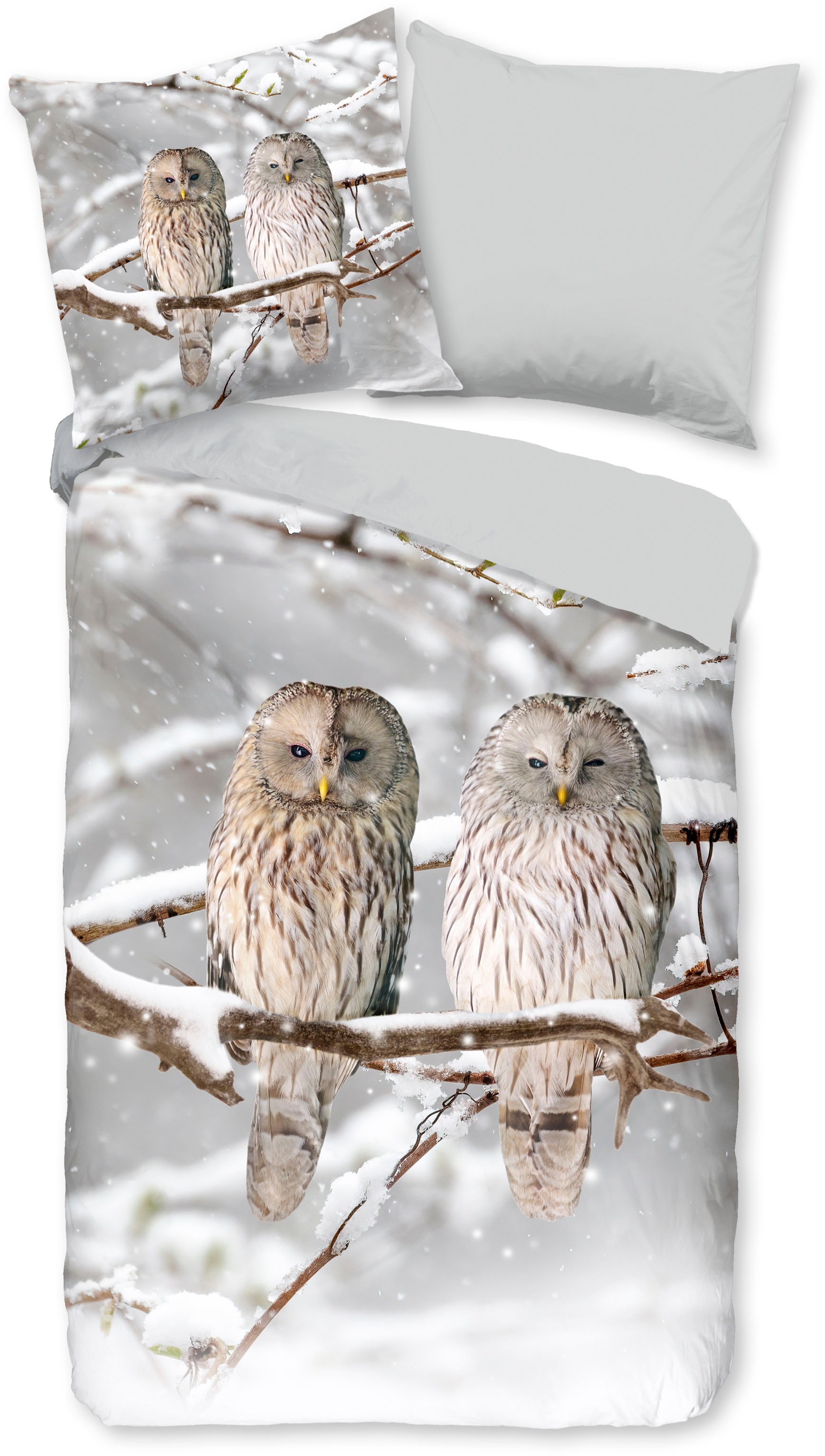 good morning Wendebettwäsche »Febe« 3 Stk. tlg. Biber, 135x200, Warm, Weich günstig online kaufen