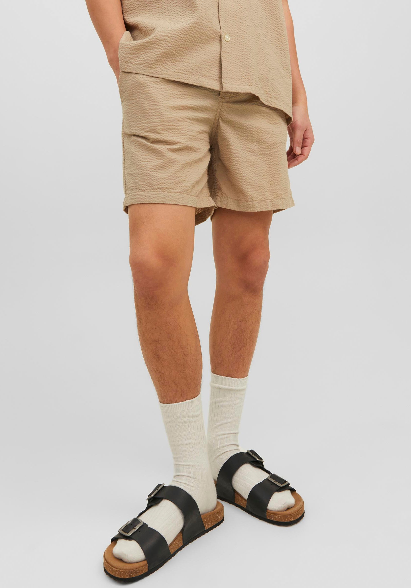 Bild von Jack & Jones Sweatshorts »JPSTJEFF JJJOGGER SEERSUCKER DEK SN«