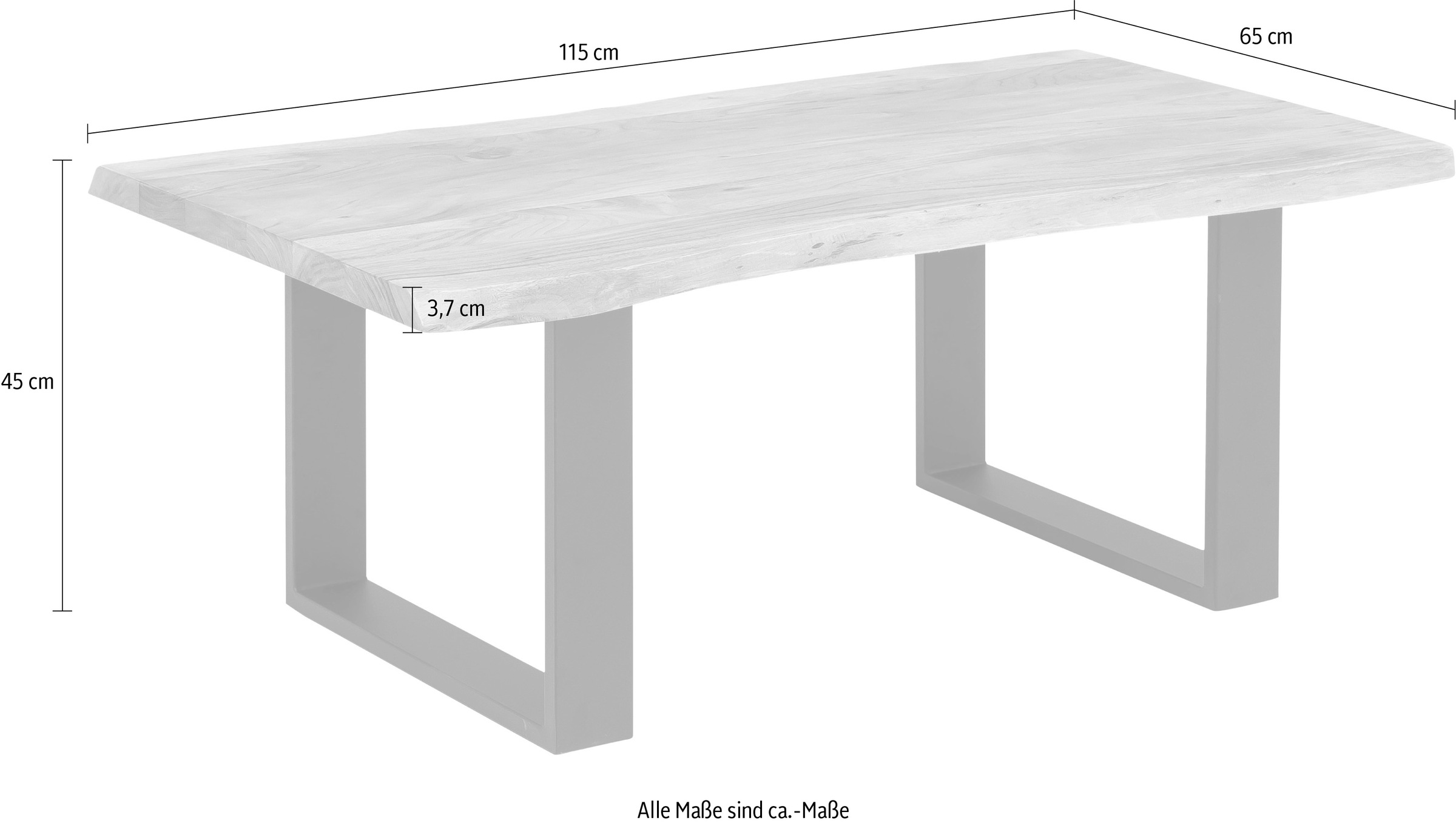 Home affaire Couchtisch »Manhattan« Akazie vollmassiv lackiert