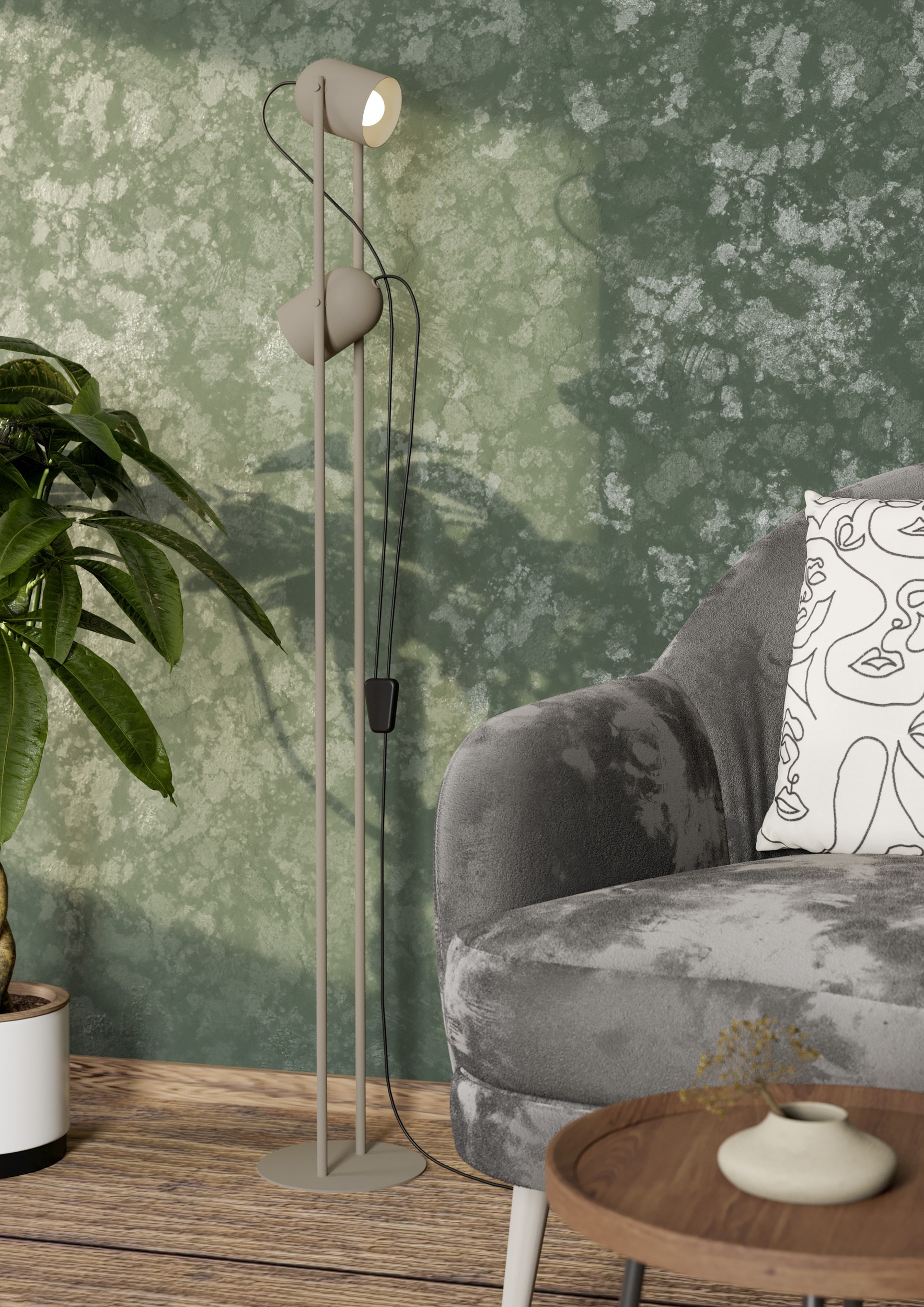 EGLO Stehlampe »TILSTON Stehlampe - Stahl - E14 - 2X8W - IP20« E14 1 Stk. Standlampe, 2 schwenkbare Spots, Leselampe, L12,5 x B13 x H142,5 cm