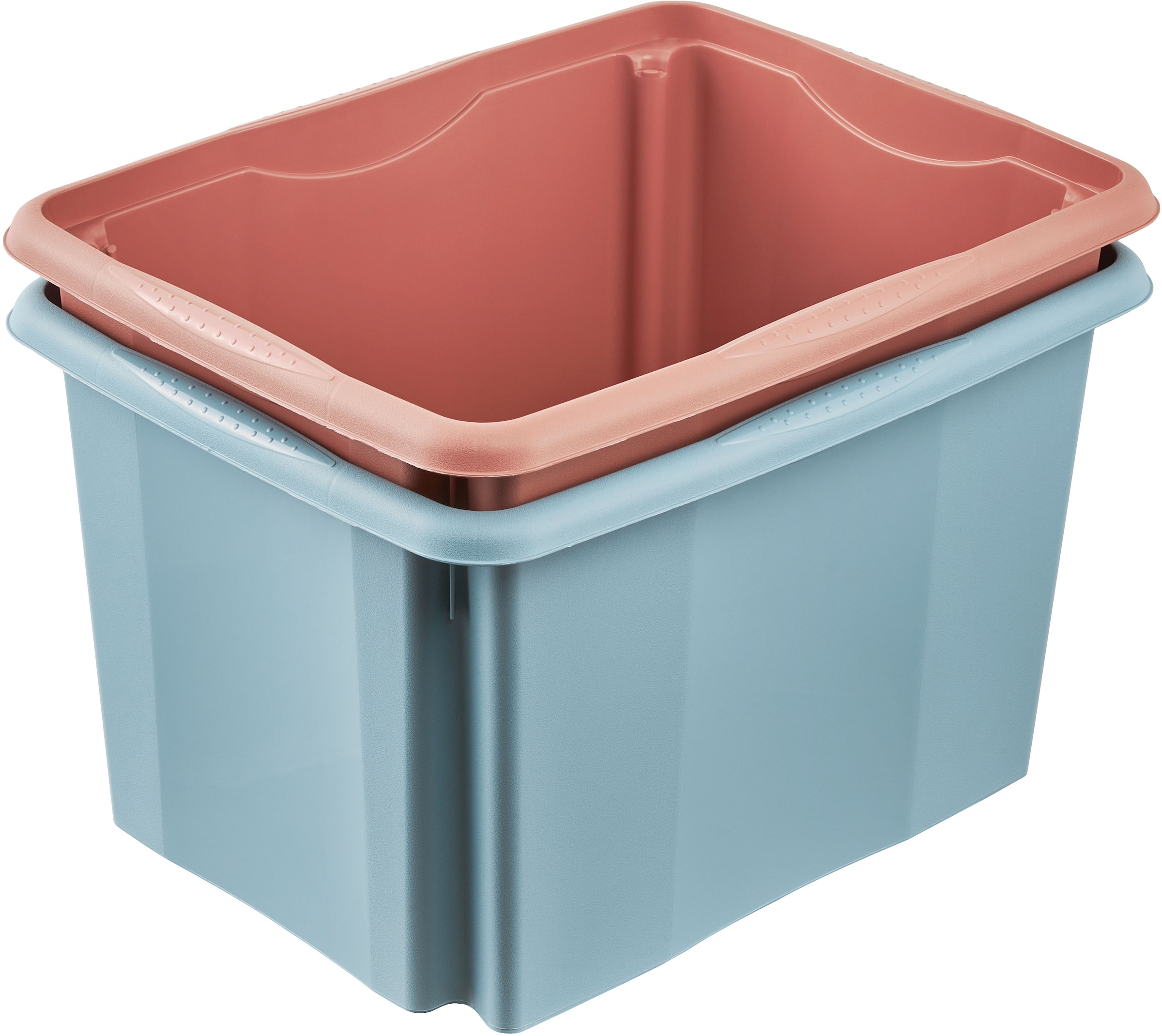keeeper Aufbewahrungsbox »Emil, Box mit Deckel, 2er Set, 30 L, 45 x 35 x 27 cm« ineinander und aufeinander stapelbar