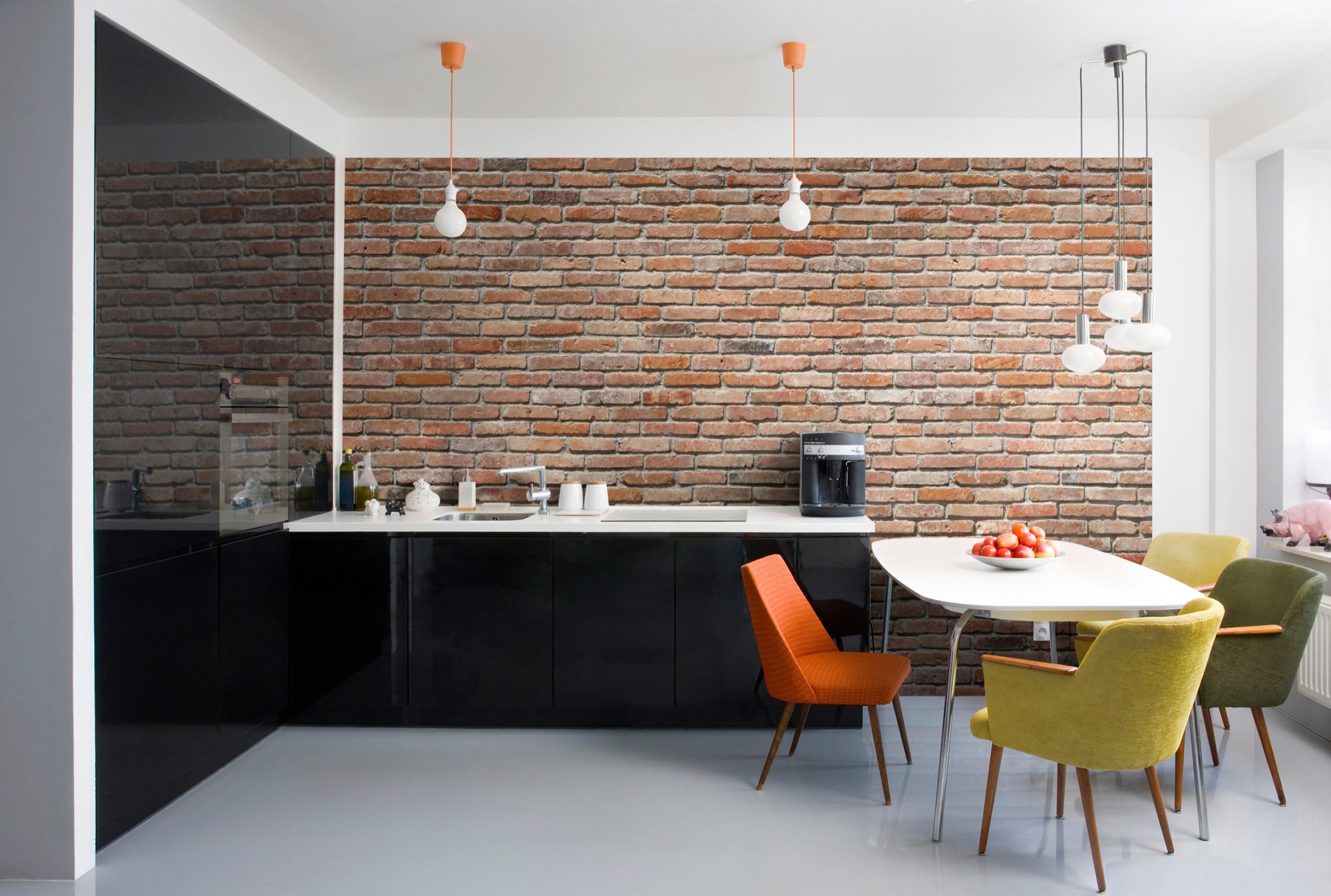 Komar Fototapete »Backstein - Größe 368 x 254 cm«, bedruckt, Wohnzimmer, Schlafzimmer