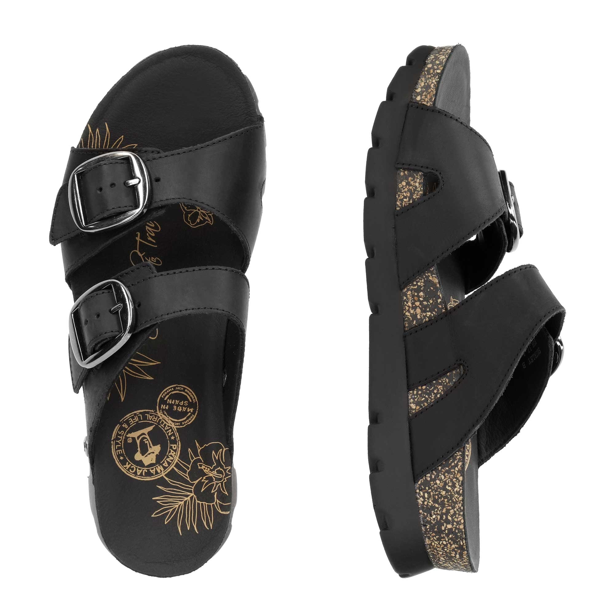 Panama Jack Pantolette »Shirley«, Sommerschuh, Hausschuh, Strandschuh mit Schnallenverschlüssen