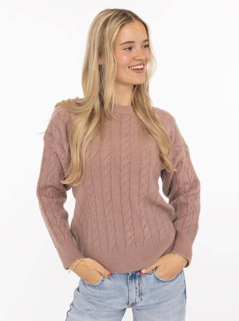 Zwillingsherz Strickpullover »"Zopfstrick"« Rundhalsausschnitt, Zopfstrick, Langarm