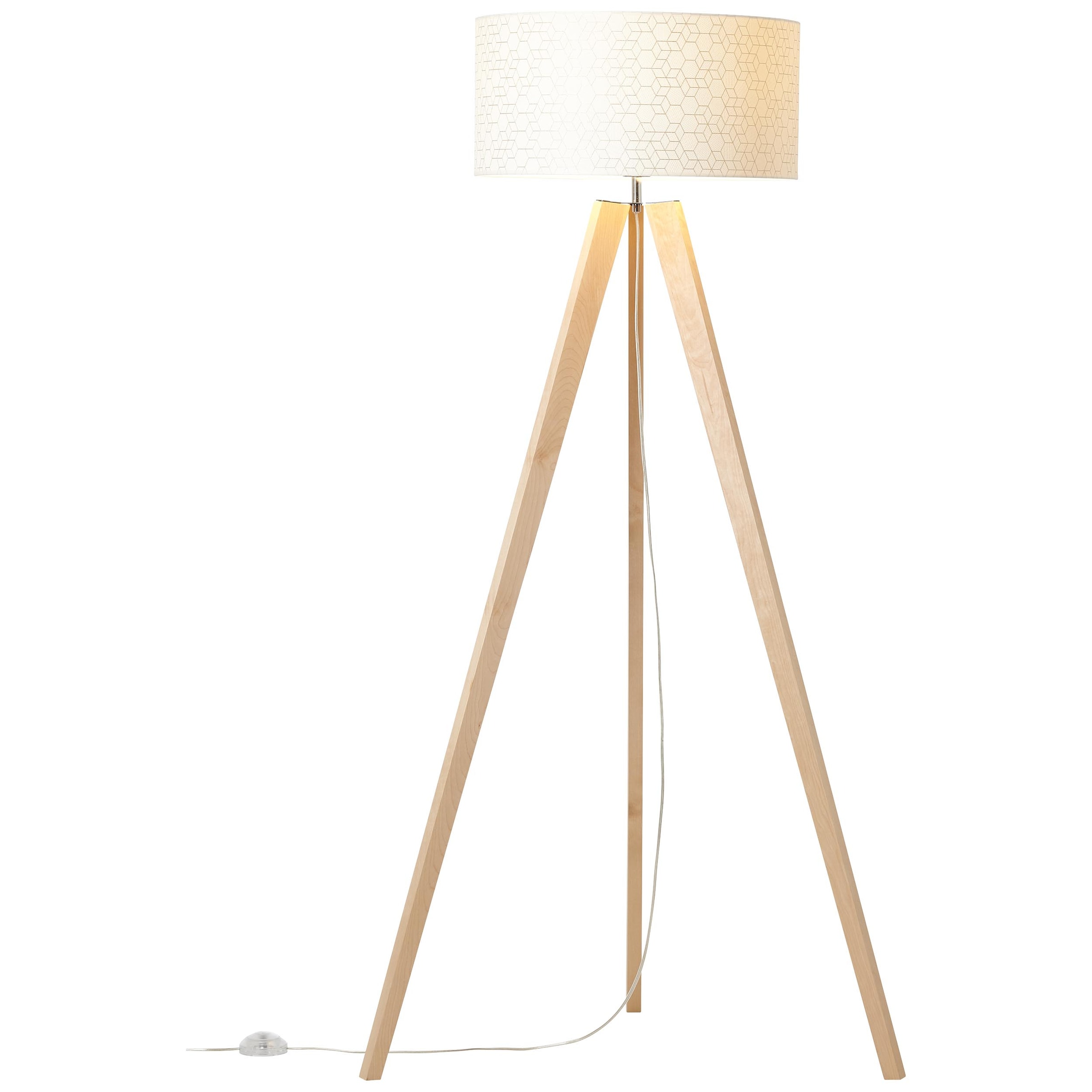 Brilliant Stehlampe »Galance«, 1 flammig-flammig, 158 cm Höhe, Ø 50 cm,  E27, Holz/Textil, holz hell/weiß online kaufen