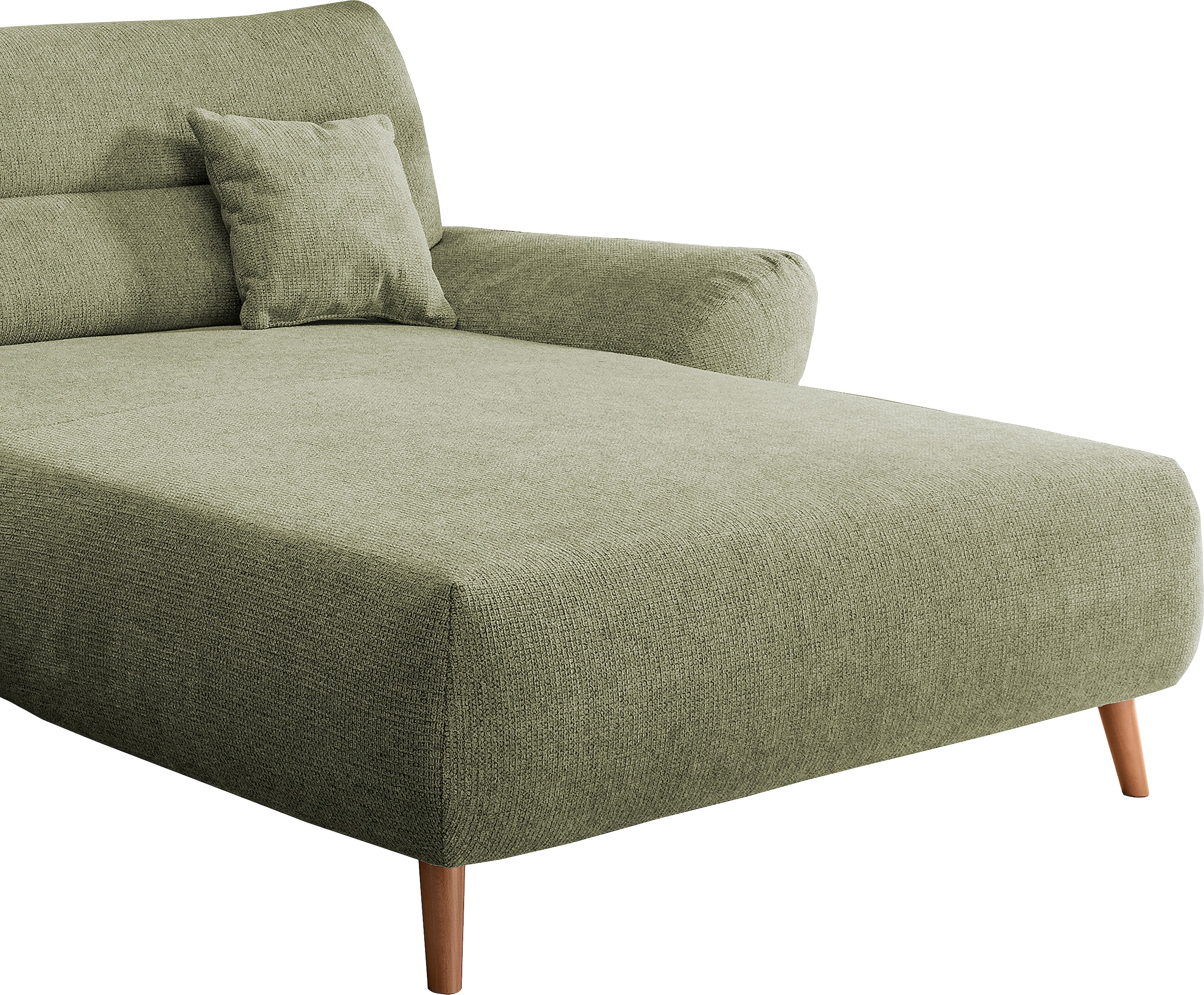 INOSIGN Ecksofa »Drago, elegant und zeitlos, komfortabel, Holzfuß, L-Form«, frei im Raum stellbar, inkl. 2 Zierkissen