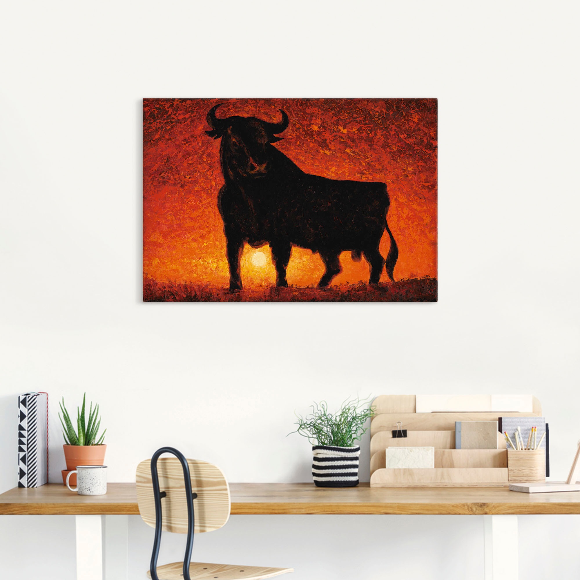 Artland Leinwandbild »Andalusischer Stier« Wildtiere 1 Stk. tlg. auf Keilra günstig online kaufen