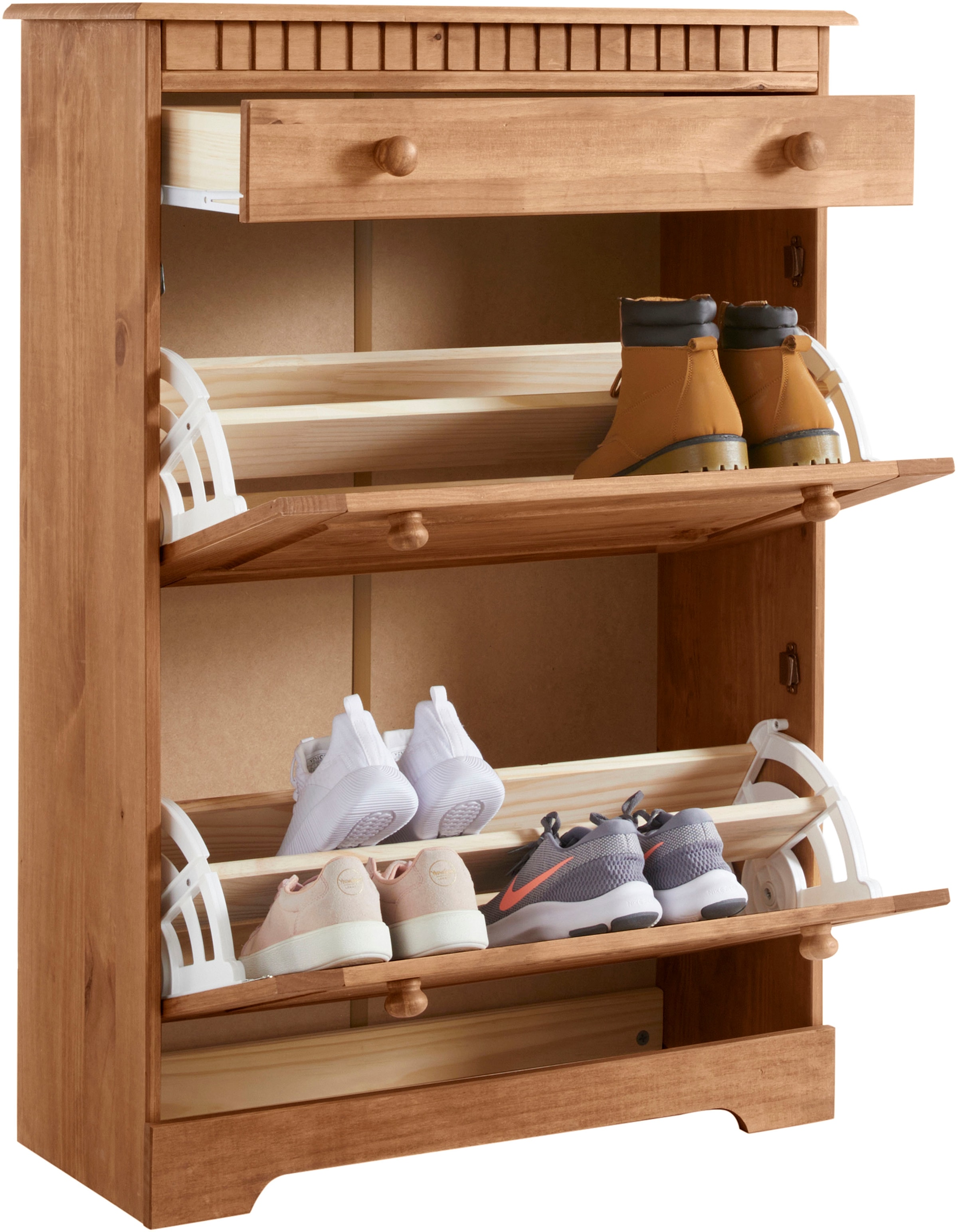 Home affaire Schuhschrank »Lisa«, mit 1 Schubkasten und 2 Klappen, Höhe 105 cm, Breite 75 cm