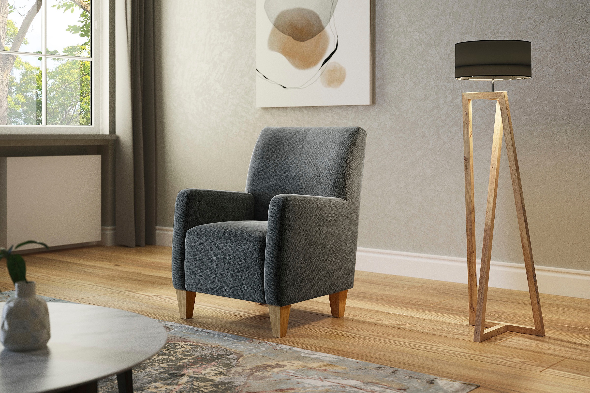 Home affaire Sessel »Viva«, mit Federkern, mit Eichenfüßen günstig online kaufen