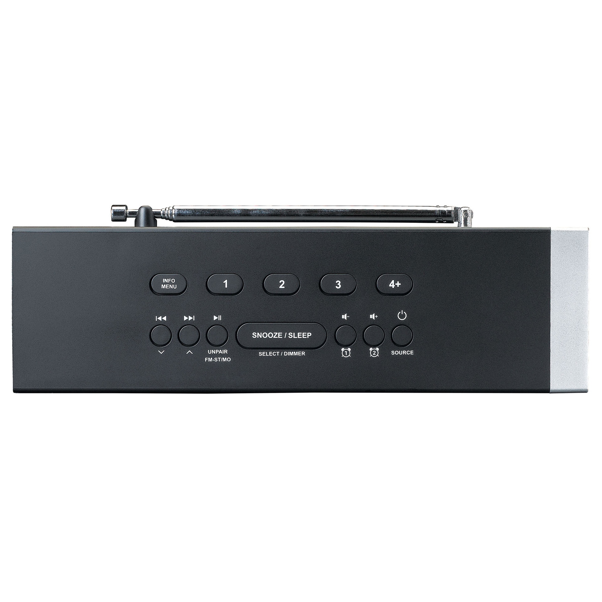 Lenco Digitalradio (DAB+) »CR-640BK DAB+/FM Stereo Uhrenradio mit BT und 2x4W RMS«, (Digitalradio (DAB+) 4 W)