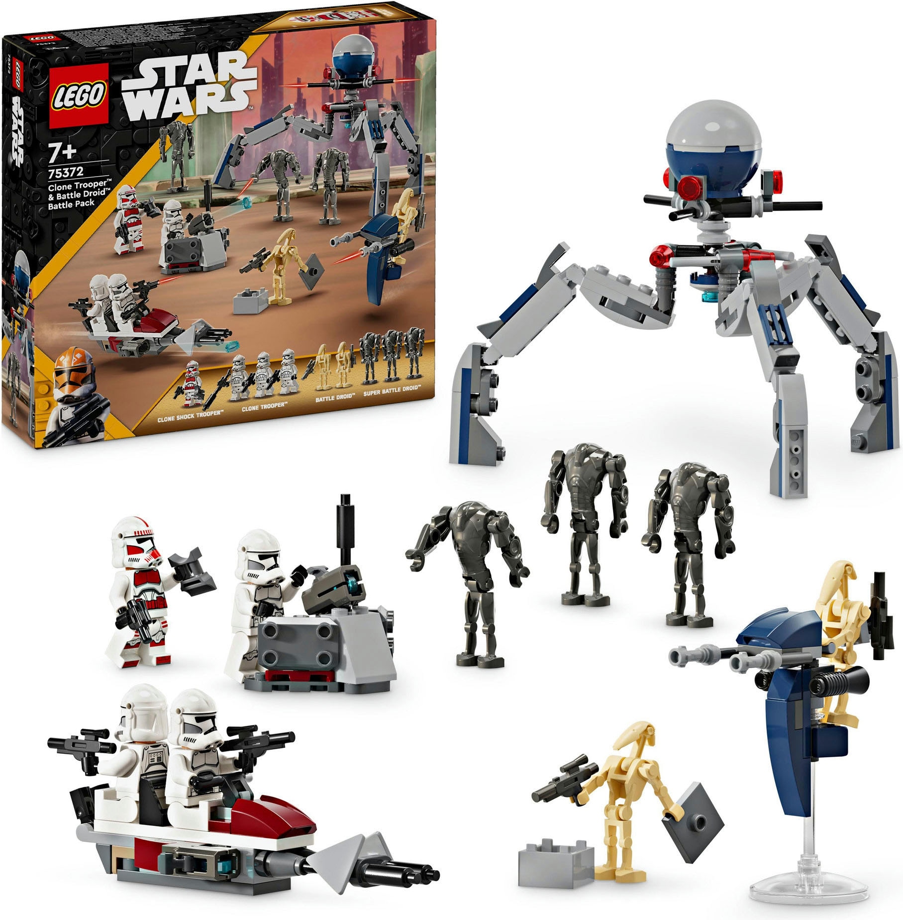 Lego Konstruktionsspielsteine "Clone Trooper & Battle Droid Battle Pack (75372), LEGO Star Wars", bunt