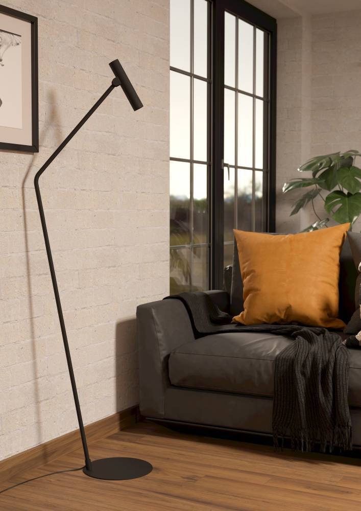 EGLO Stehlampe »ALMUDAINA«, 1 flammig, Leuchtmittel LED-Modul | LED fest integriert, Stehlampe, Metall in Schwarz, Wohnzimmerlampe, Lampe Wohnzimmer, 157cm