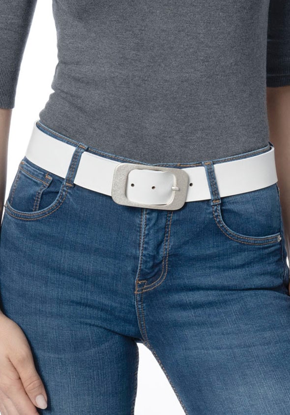 BERND GÖTZ Ledergürtel mit großflächiger Designschließe