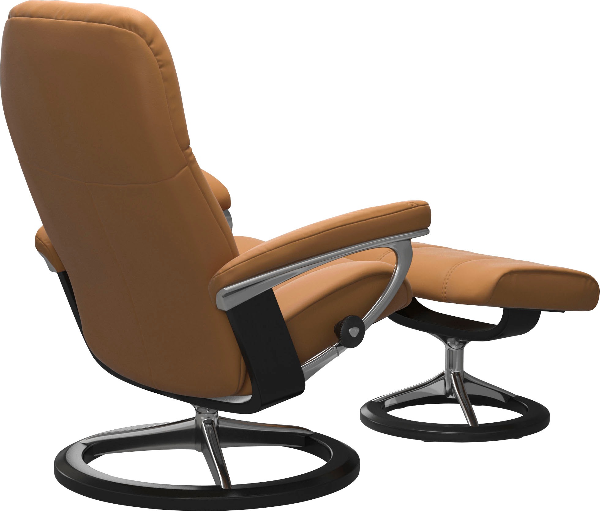 Stressless® Relaxsessel »Consul«, (Set, Relaxsessel mit Hocker), mit Hocker, mit Signature Base, Größe L, Gestell Schwarz