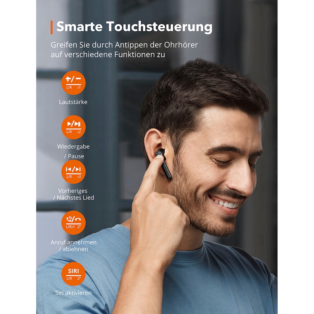 TaoTronics Kopfhörer »TT-BH092«, Bluetooth, Freisprechfunktion-integrierte Steuerung für Anrufe und Musik-Sprachsteuerung